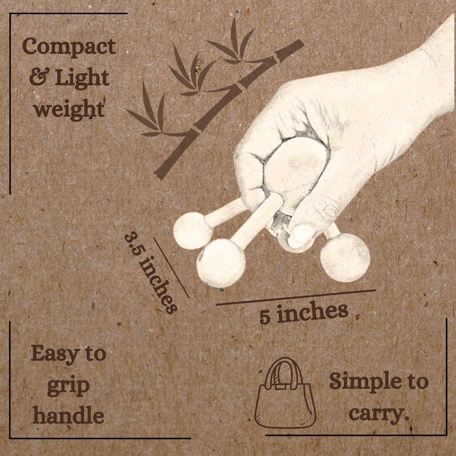 Masajeador de Madera Natural Mr Happy - Alivio Muscular 12.7x10.5cm