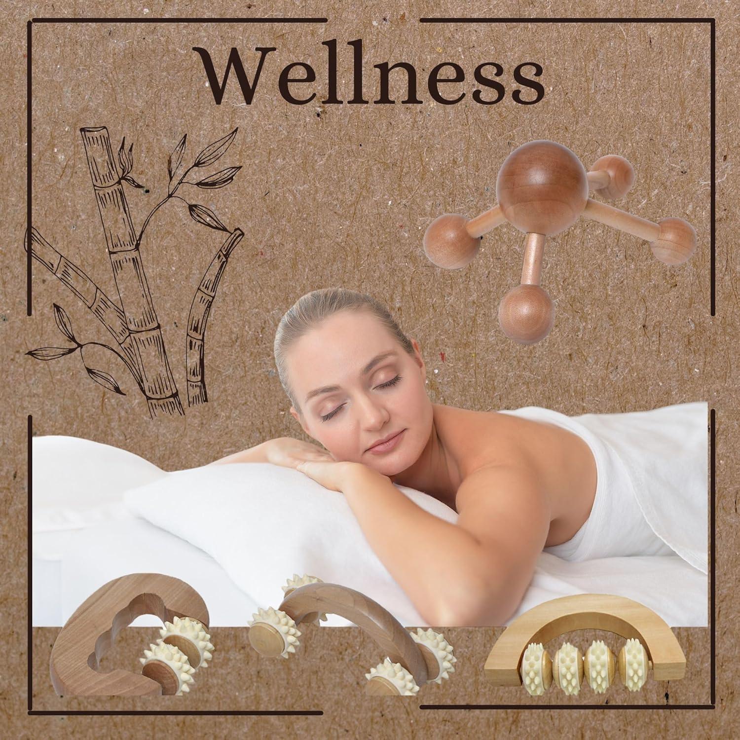 Masajeador de Madera Natural Mr Happy - Alivio Muscular 12.7x10.5cm