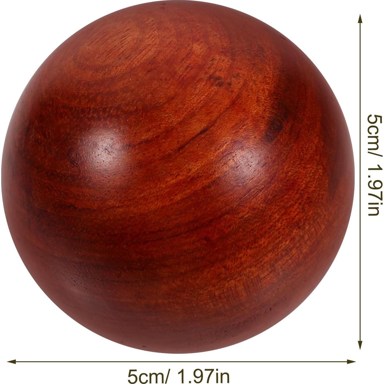 Bolas Chinas Healifty de Madera 5 cm para Ejercicio de Mano