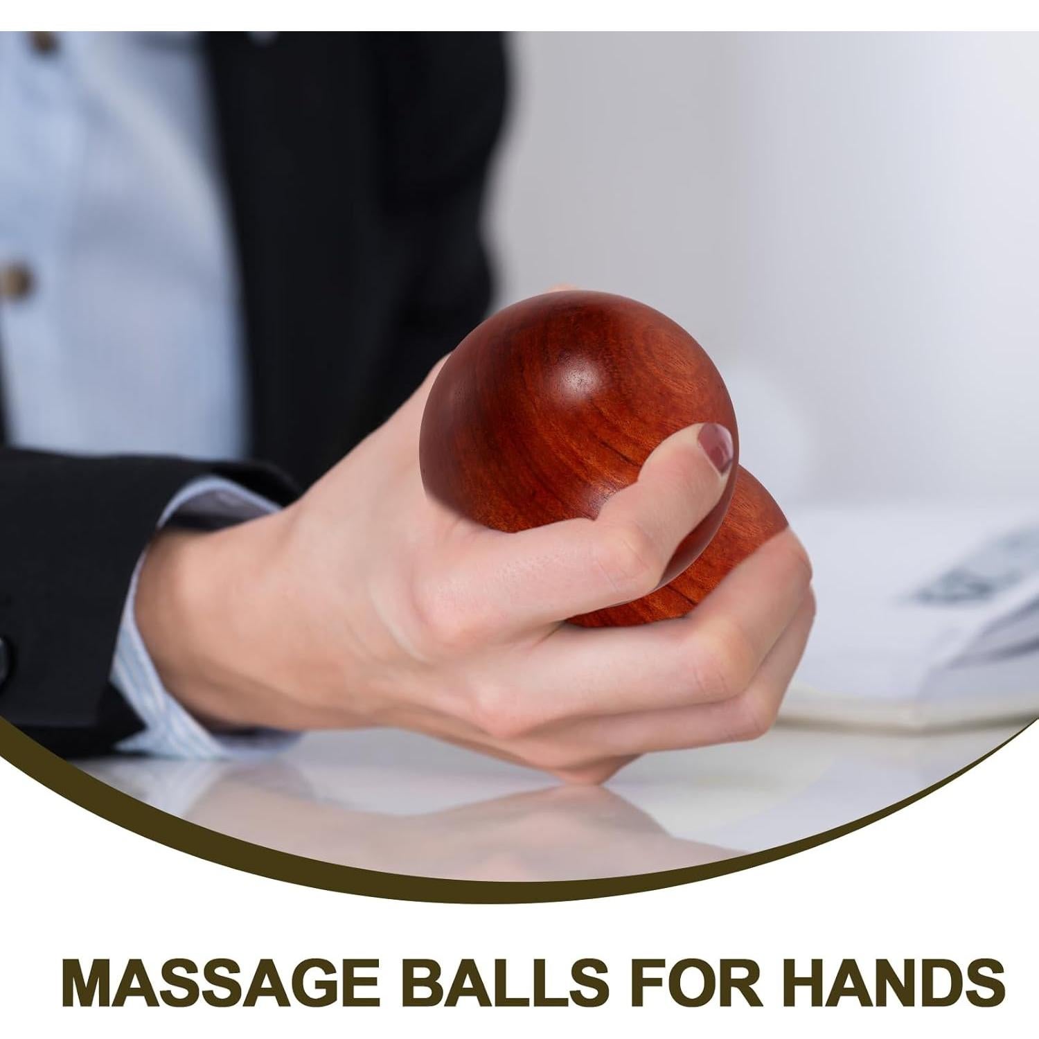 Bolas Chinas Healifty de Madera 5 cm para Ejercicio de Mano