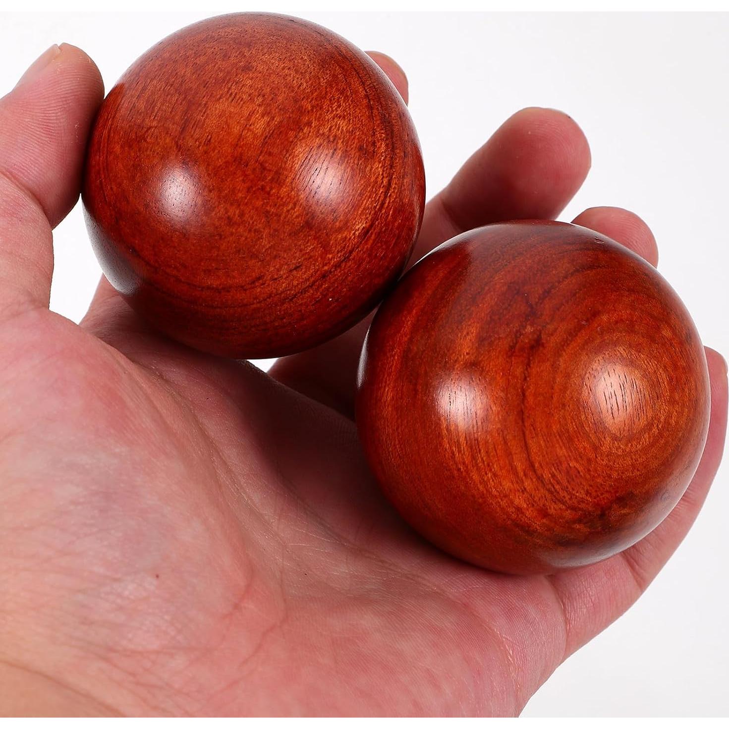 Bolas Chinas Healifty de Madera 5 cm para Ejercicio de Mano