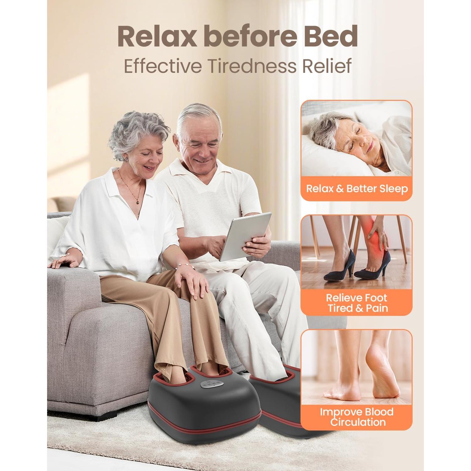 Masajeador de pies Puboo con calor y control remoto, 2.5 kg