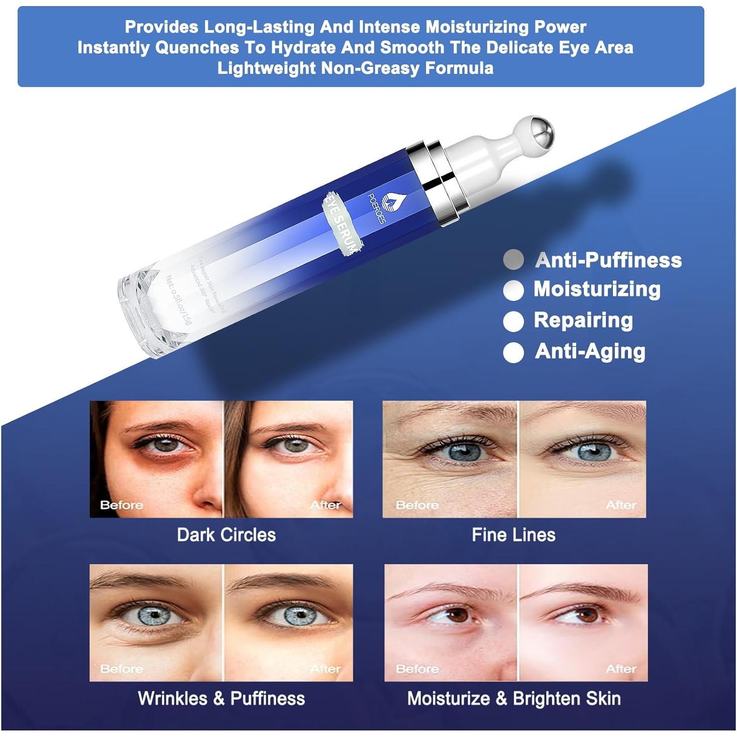 Suero para Ojos POEROES 8% Cafeína Retinol Ácido Hialurónico