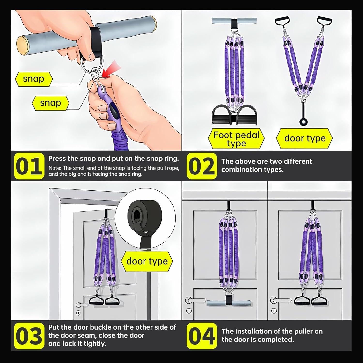 Banda de Resistencia de Pedal FEFURS 2025 - 4 Tubos 11.34 kg