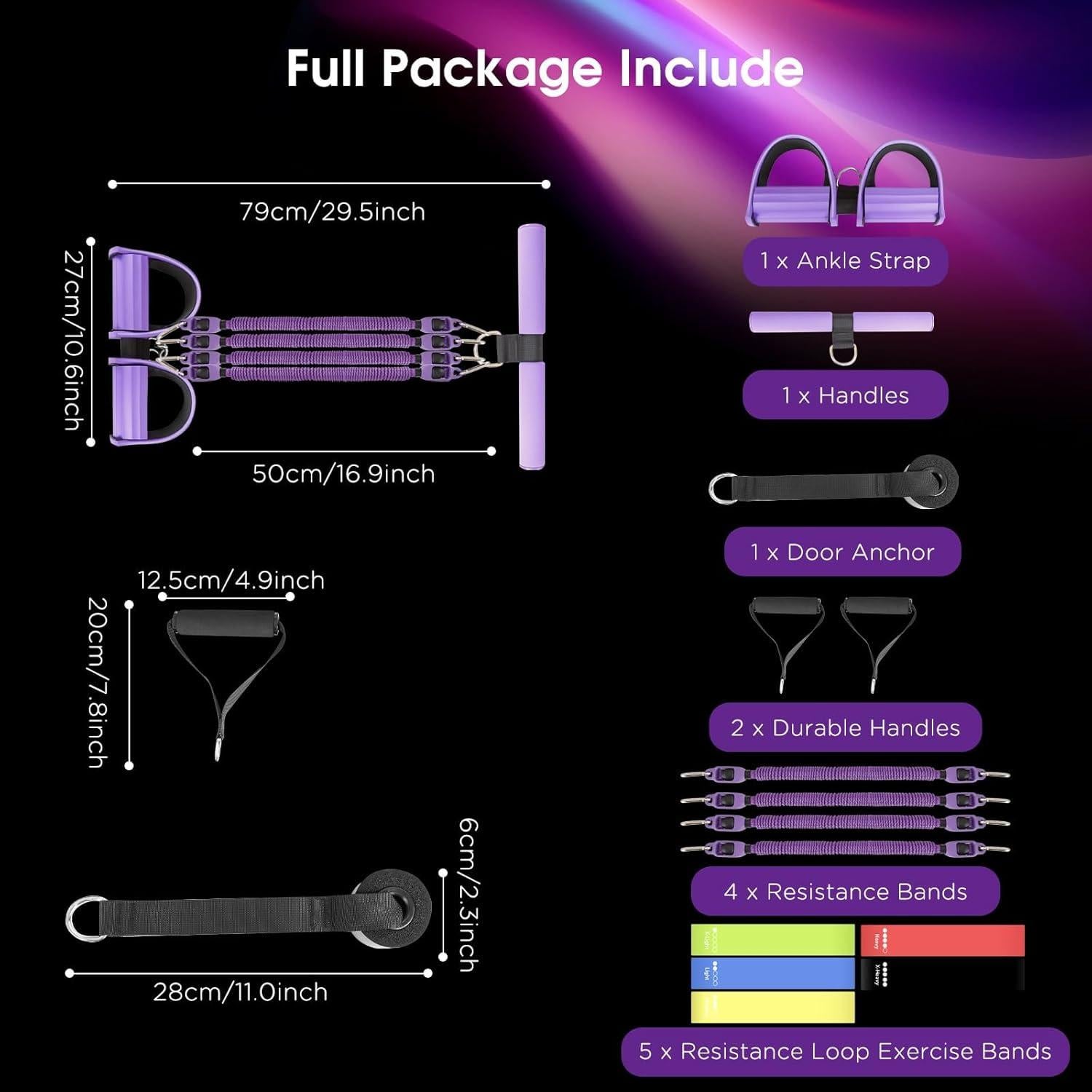 Banda de Resistencia de Pedal FEFURS 2025 - 4 Tubos 11.34 kg
