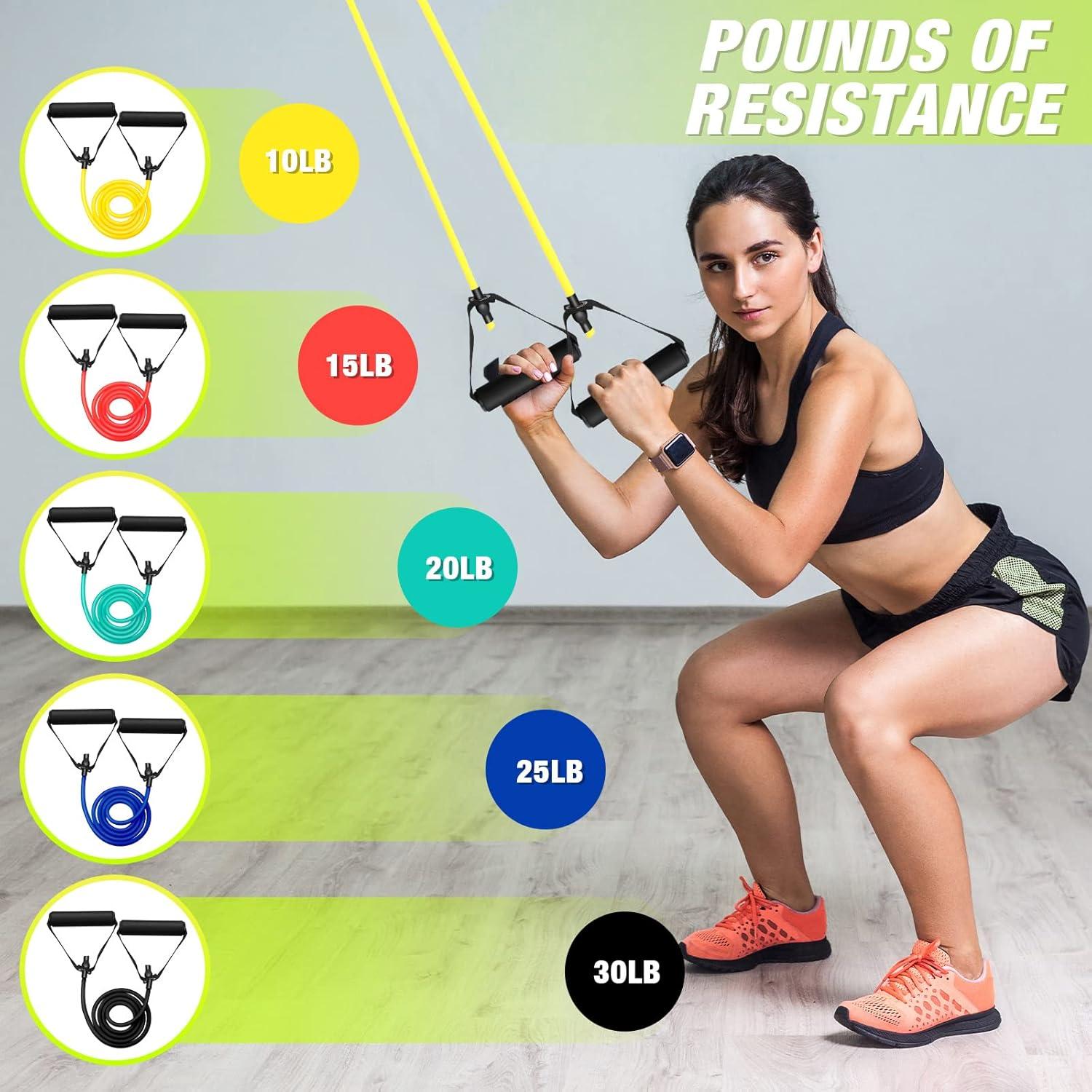 Bandas de Resistencia Leyndo 5 Pcs con Anclaje para Ejercicio