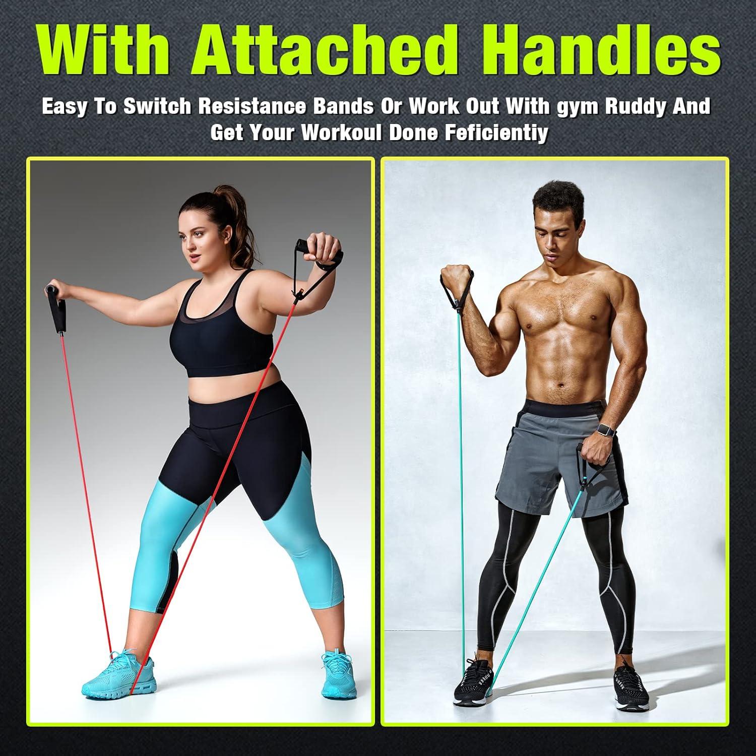 Bandas de Resistencia Leyndo 5 Pcs con Anclaje para Ejercicio