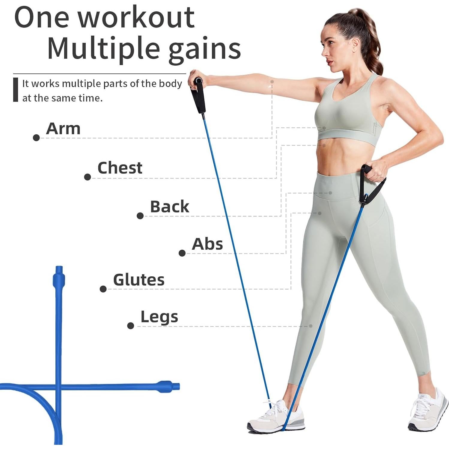 Bandas de Resistencia Zhiamz con Mangos - Láttex Natural, 5 Niveles