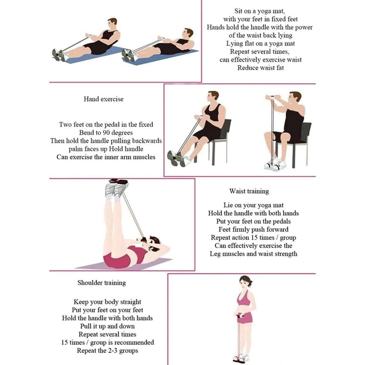 Bandas de Resistencia Ujicde - 4 Tubos para Ejercicio Multifuncional