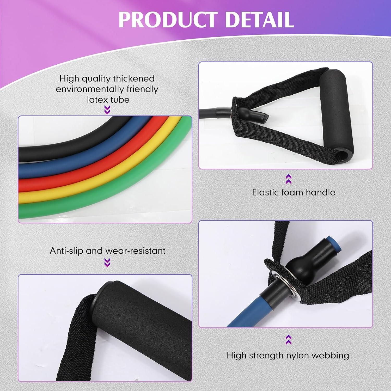 Set de 10 Bandas de Resistencia Shappy Multicolor 9-27 kg