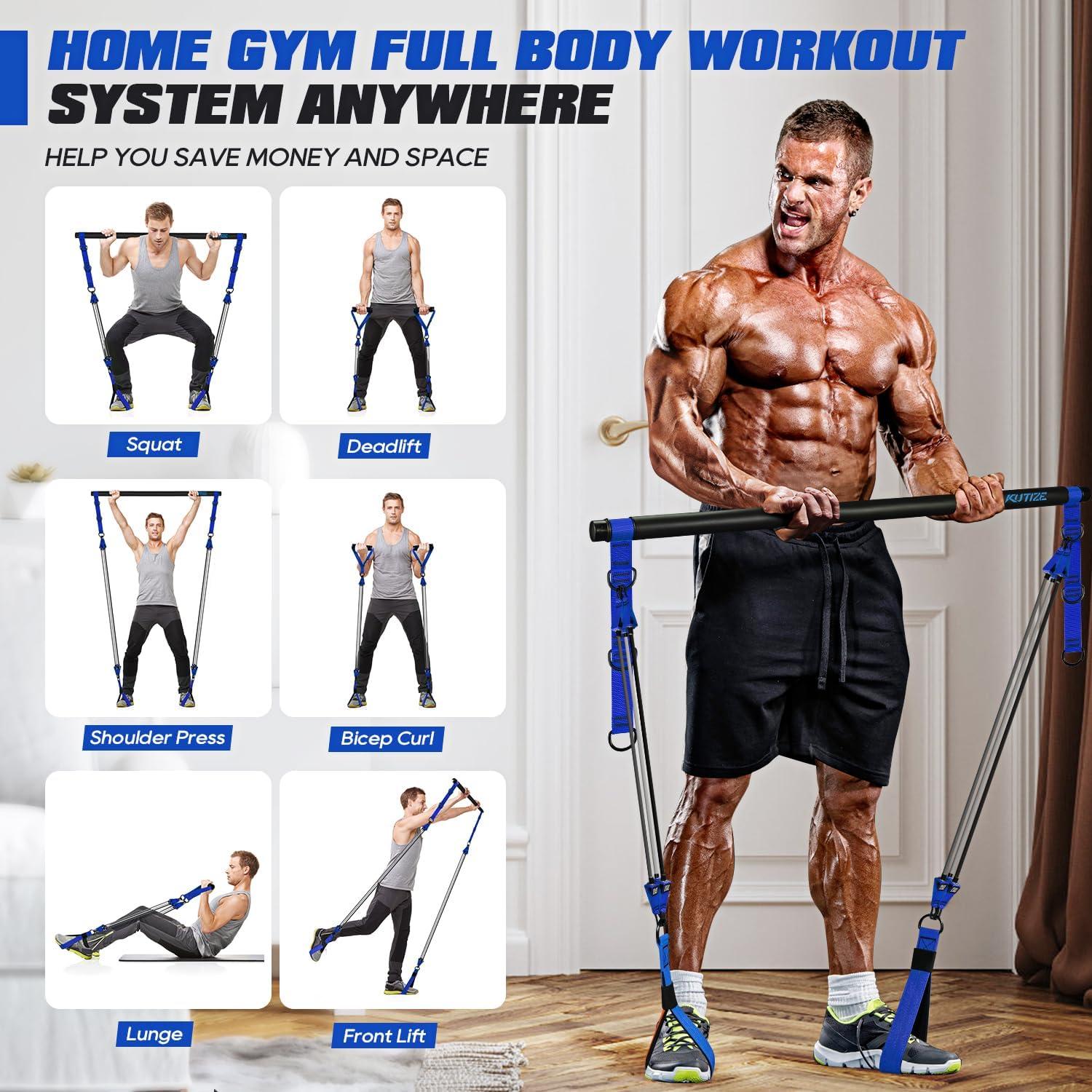 Kit de Bar Pilates KUTIZE con Bandas de Resistencia 122kg