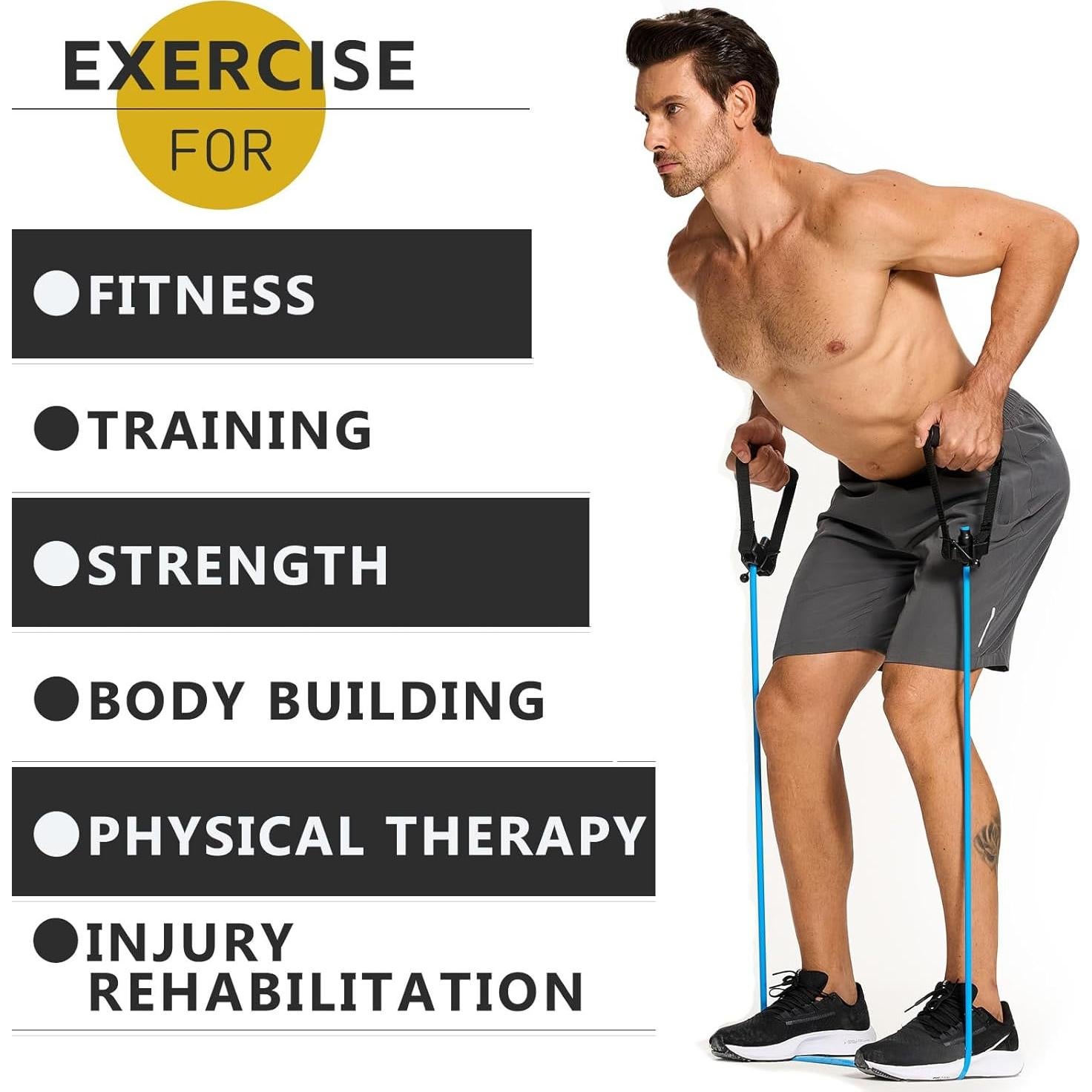 Bandas de Resistencia Lianjindun con Mango - 5 Niveles Ajustables