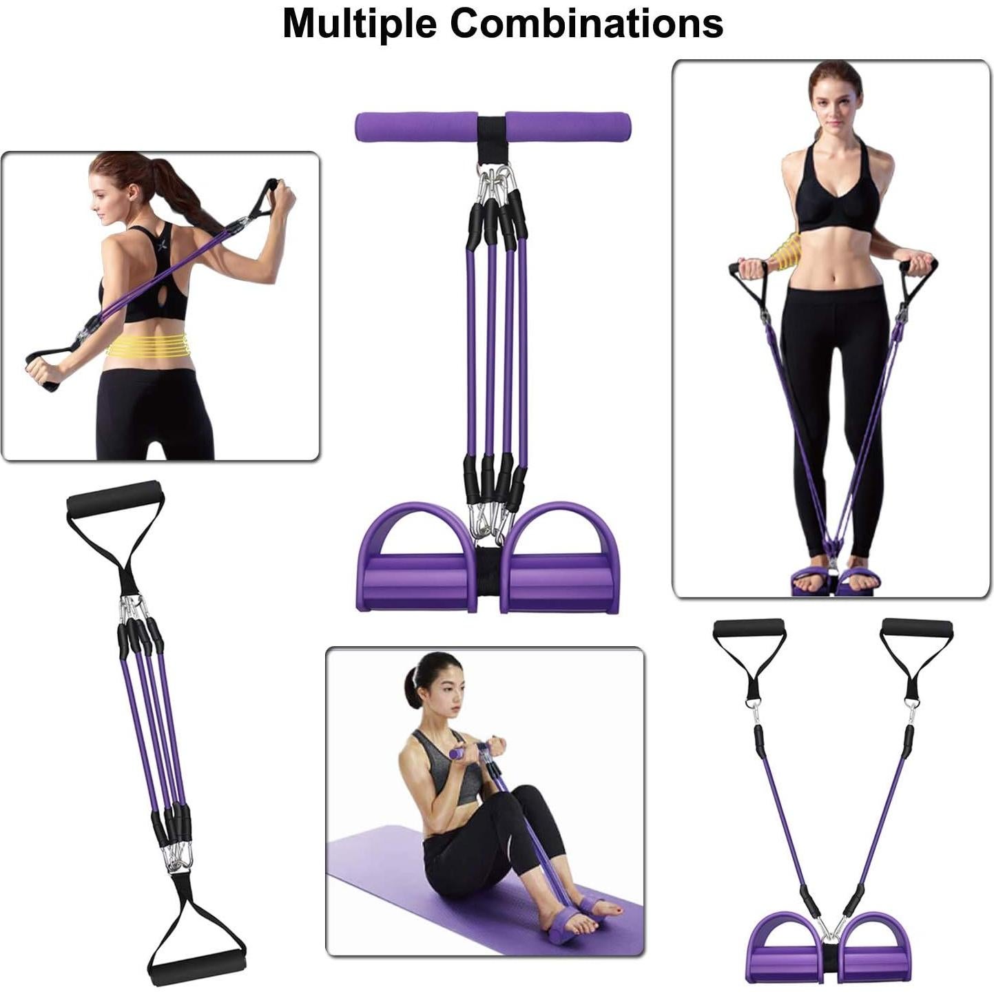 Banda de Resistencia de Pedal Sanmily 4 Tubos Antideslizante