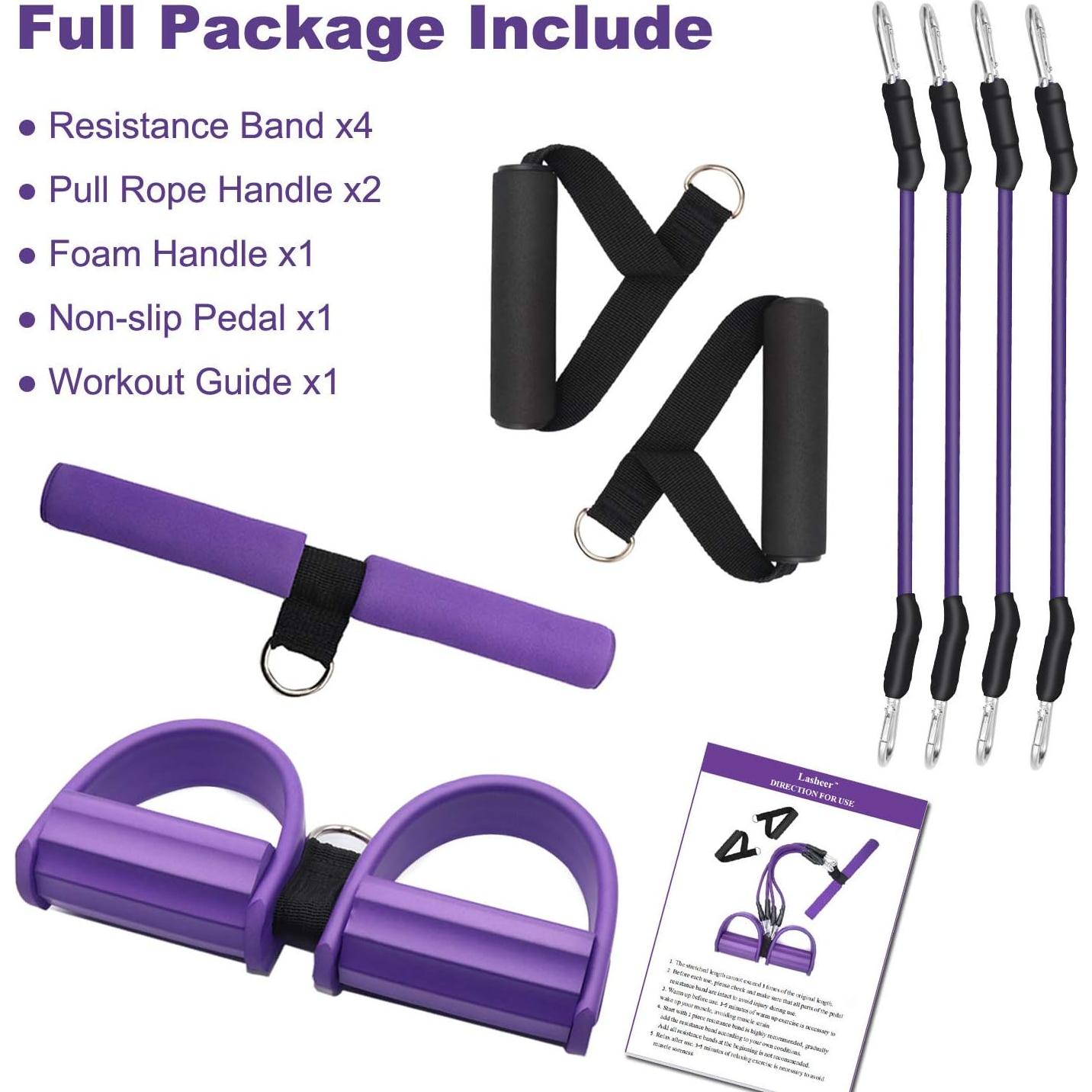 Banda de Resistencia de Pedal Sanmily 4 Tubos Antideslizante