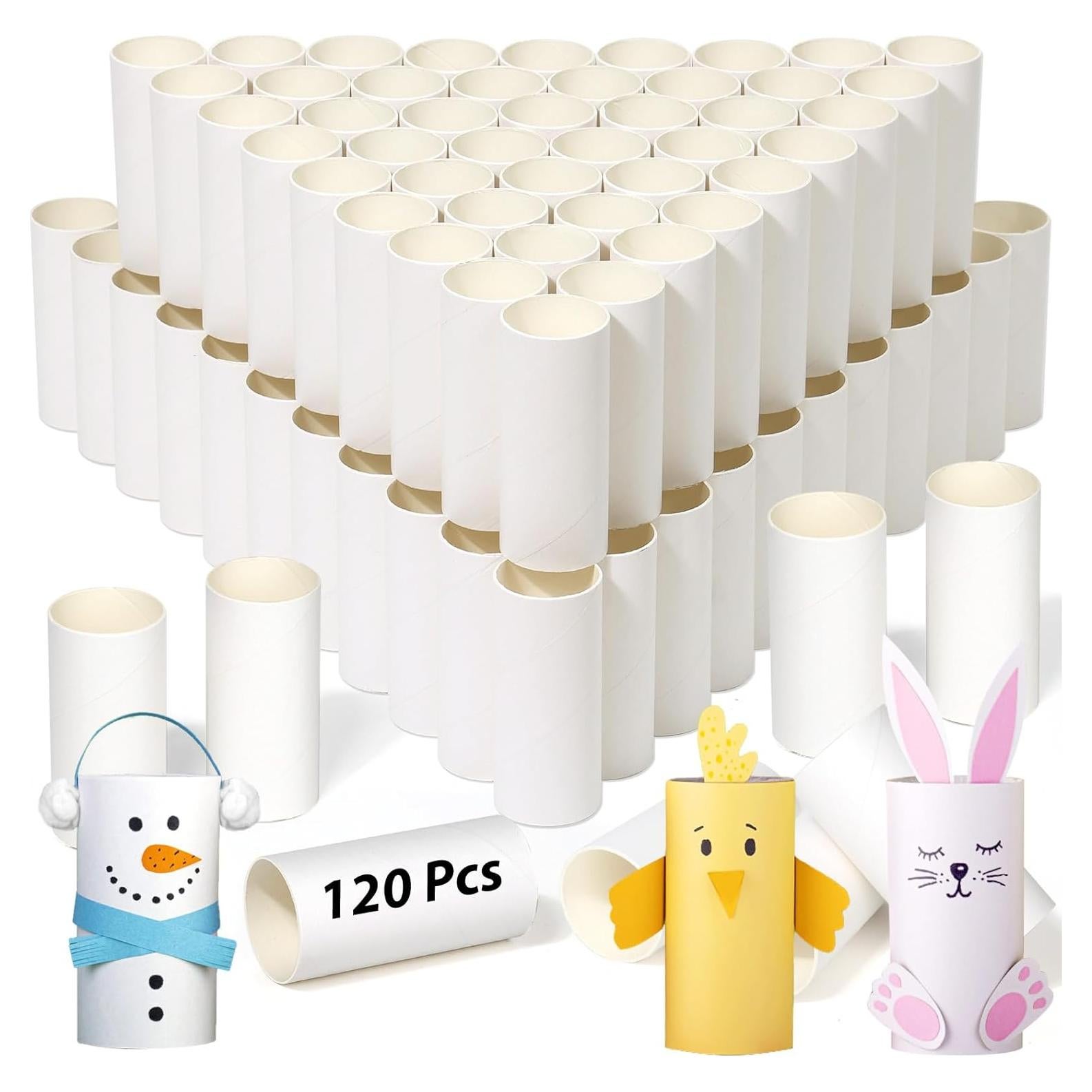 120 Tubos de Cartón para Manualidades MAPVOLUT 8.5 cm Blanco