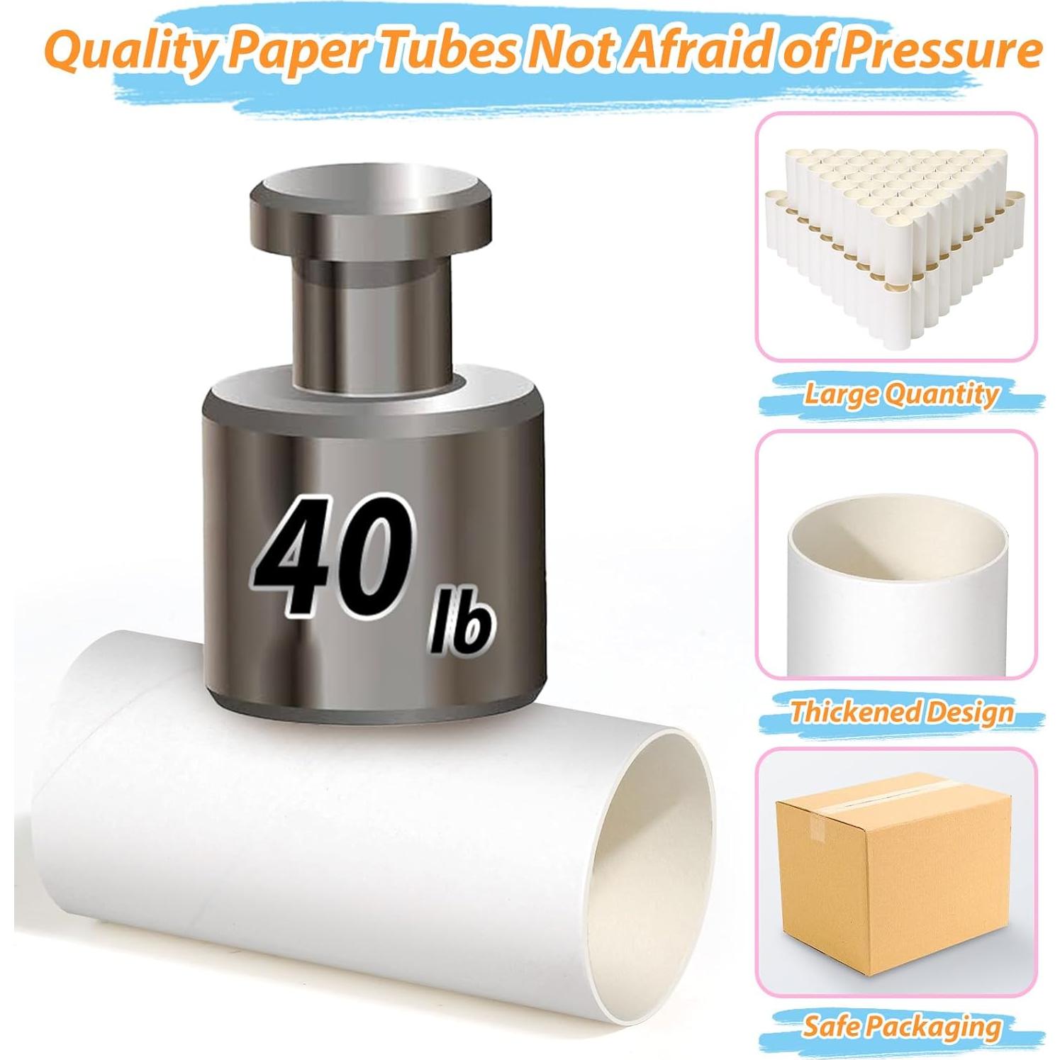 120 Tubos de Cartón para Manualidades MAPVOLUT 8.5 cm Blanco