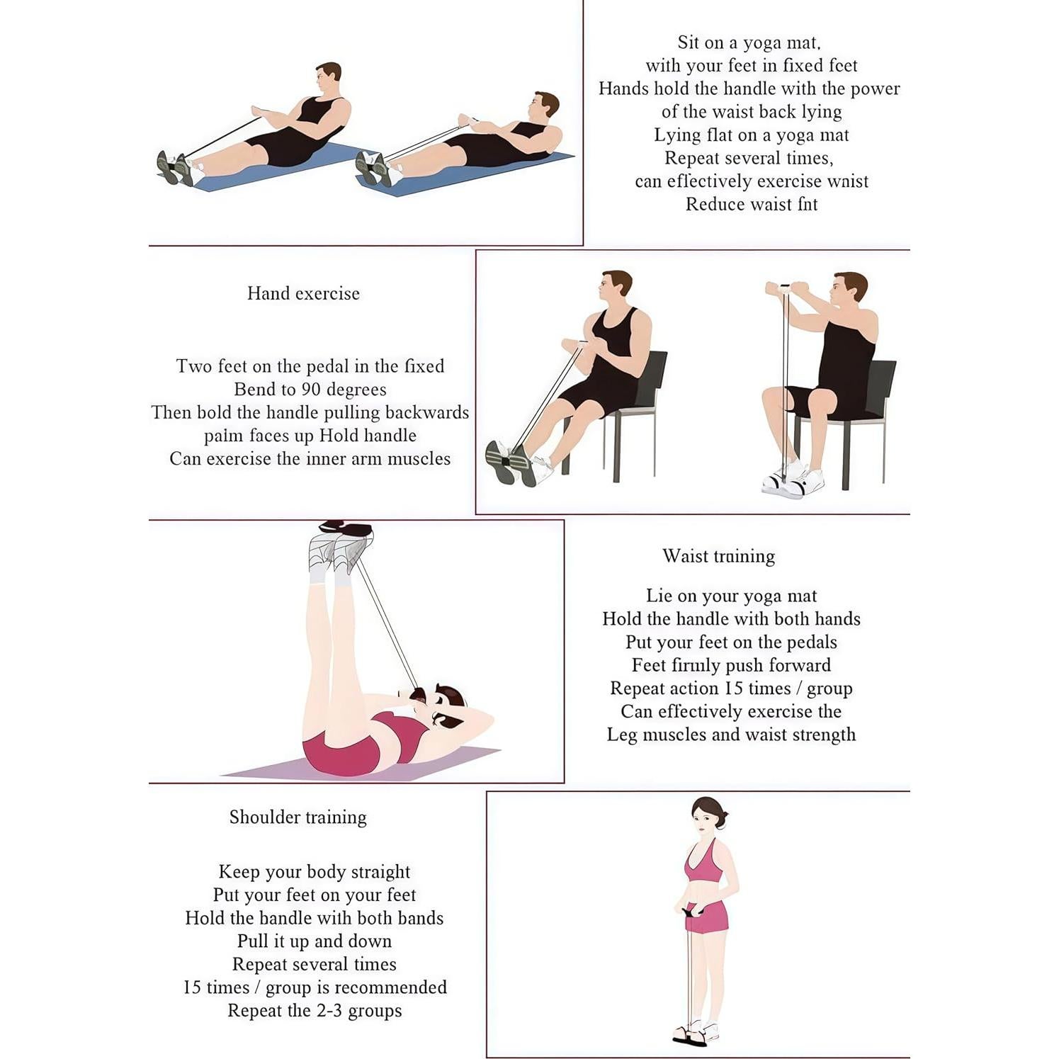 Bandas de Resistencia Fitness BIBIFACTORY 4 Tubos Portátil