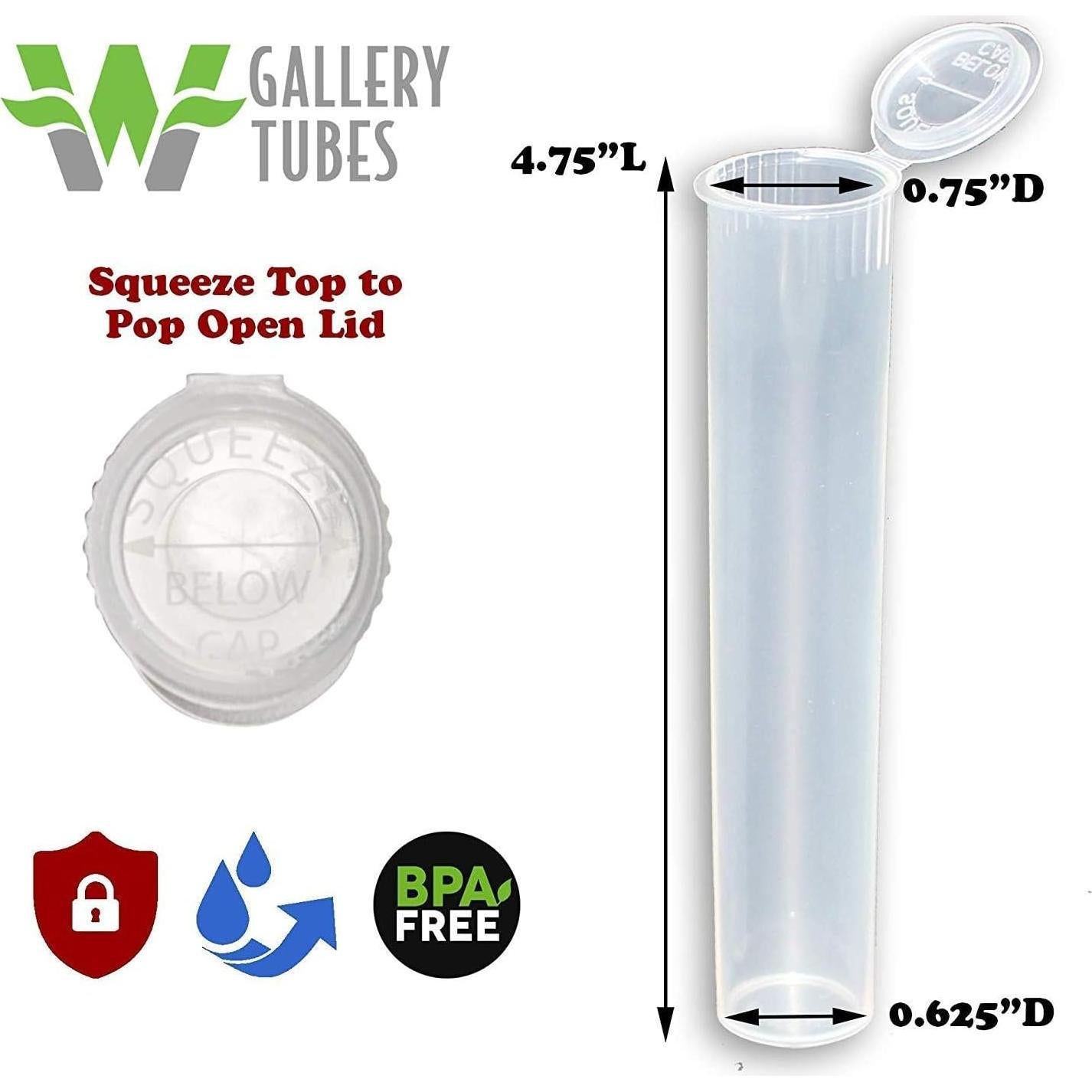 Tuberías Pop Top W Gallery 500 Claro 116mm - Herméticas y a Prueba de Olores