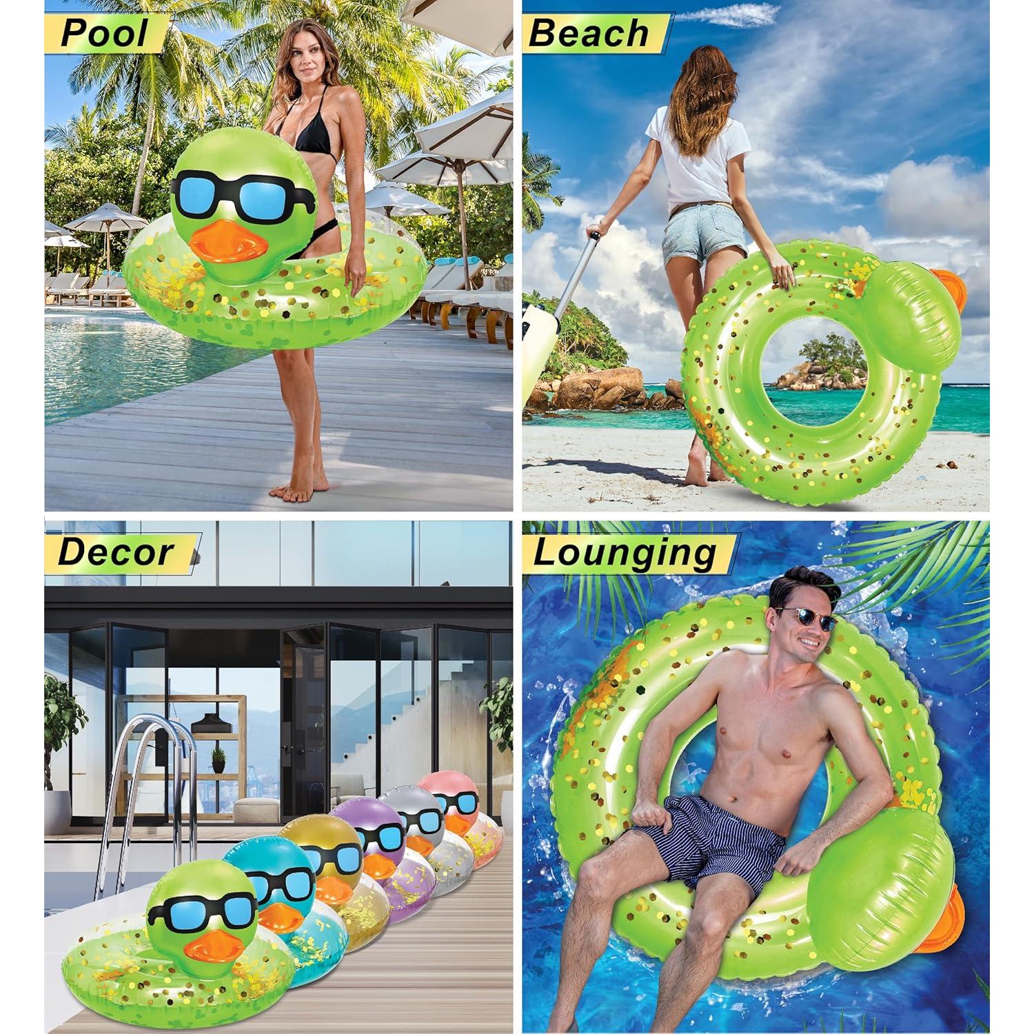 Flotador Inflable de Pato POZA 91 cm Vinilo Resistente UV