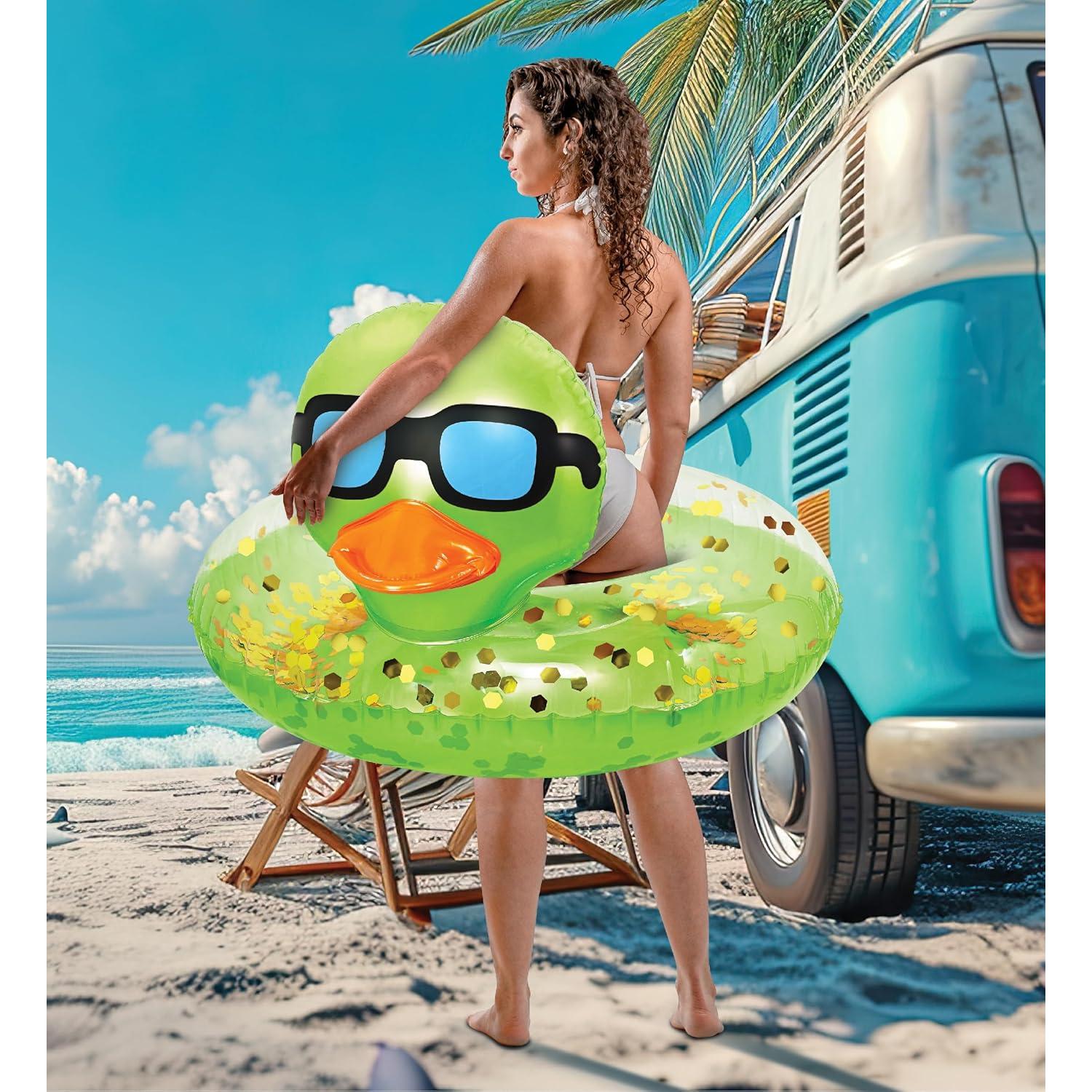 Flotador Inflable de Pato POZA 91 cm Vinilo Resistente UV