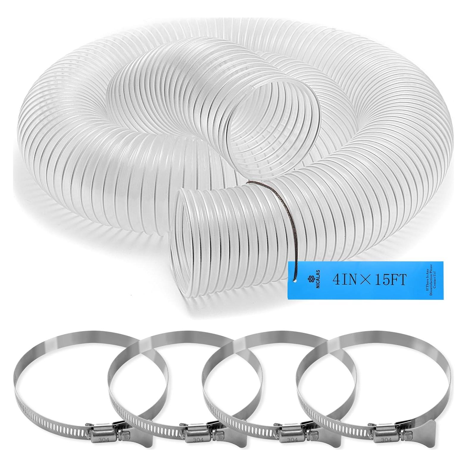 Manguera de Recolección de Polvo Nicalas 4" x 4.57m PVC