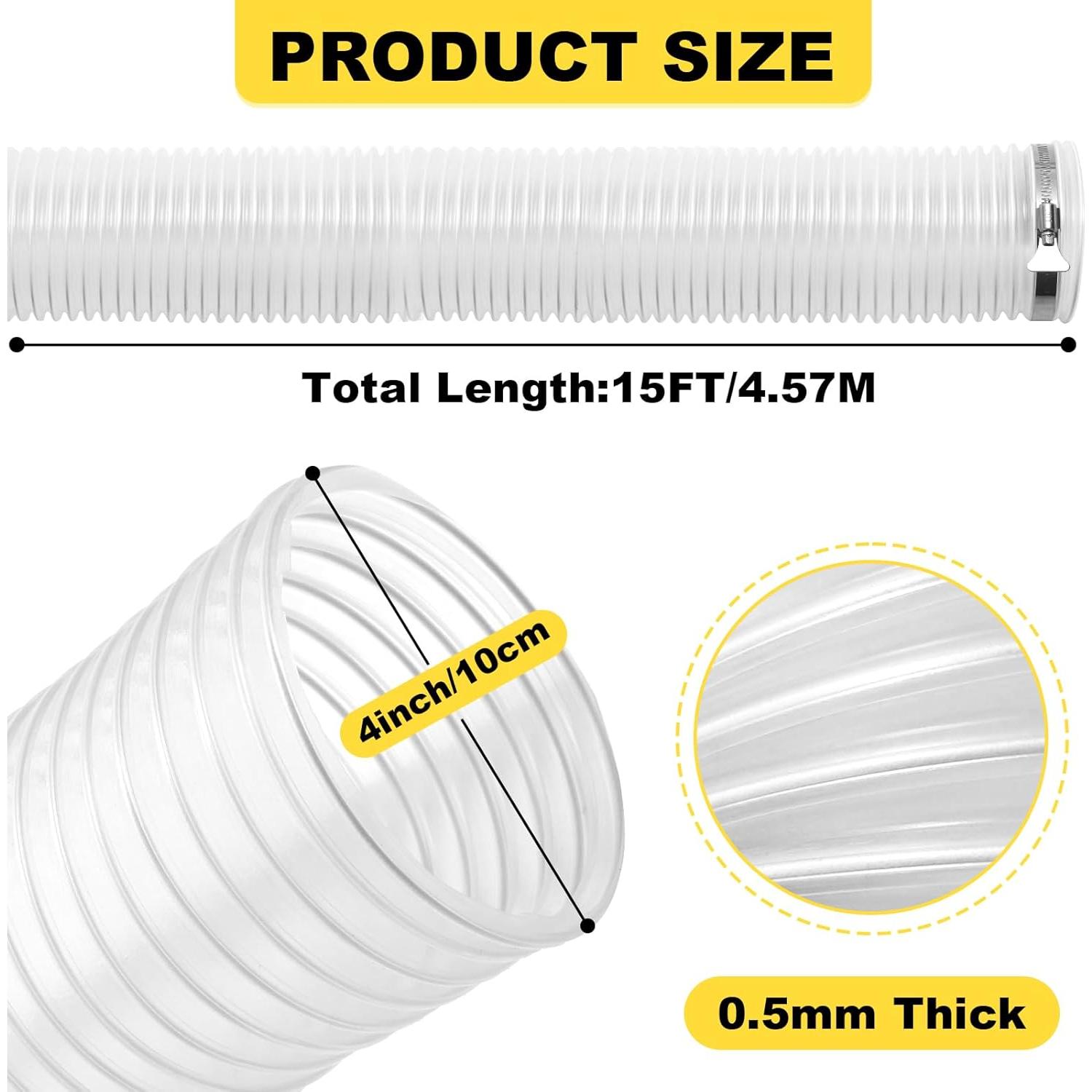 Manguera de Recolección de Polvo Nicalas 4" x 4.57m PVC