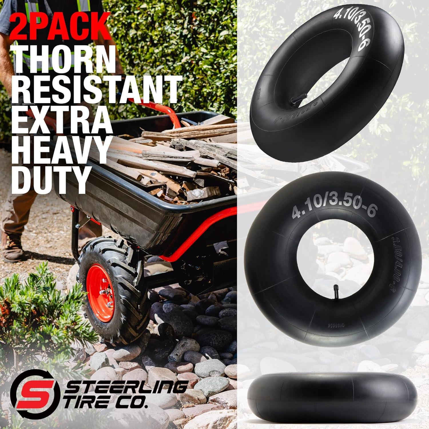 Tubo Interior Extra Resistente Steerling 4.10/3.50-6 - 2 Paquete