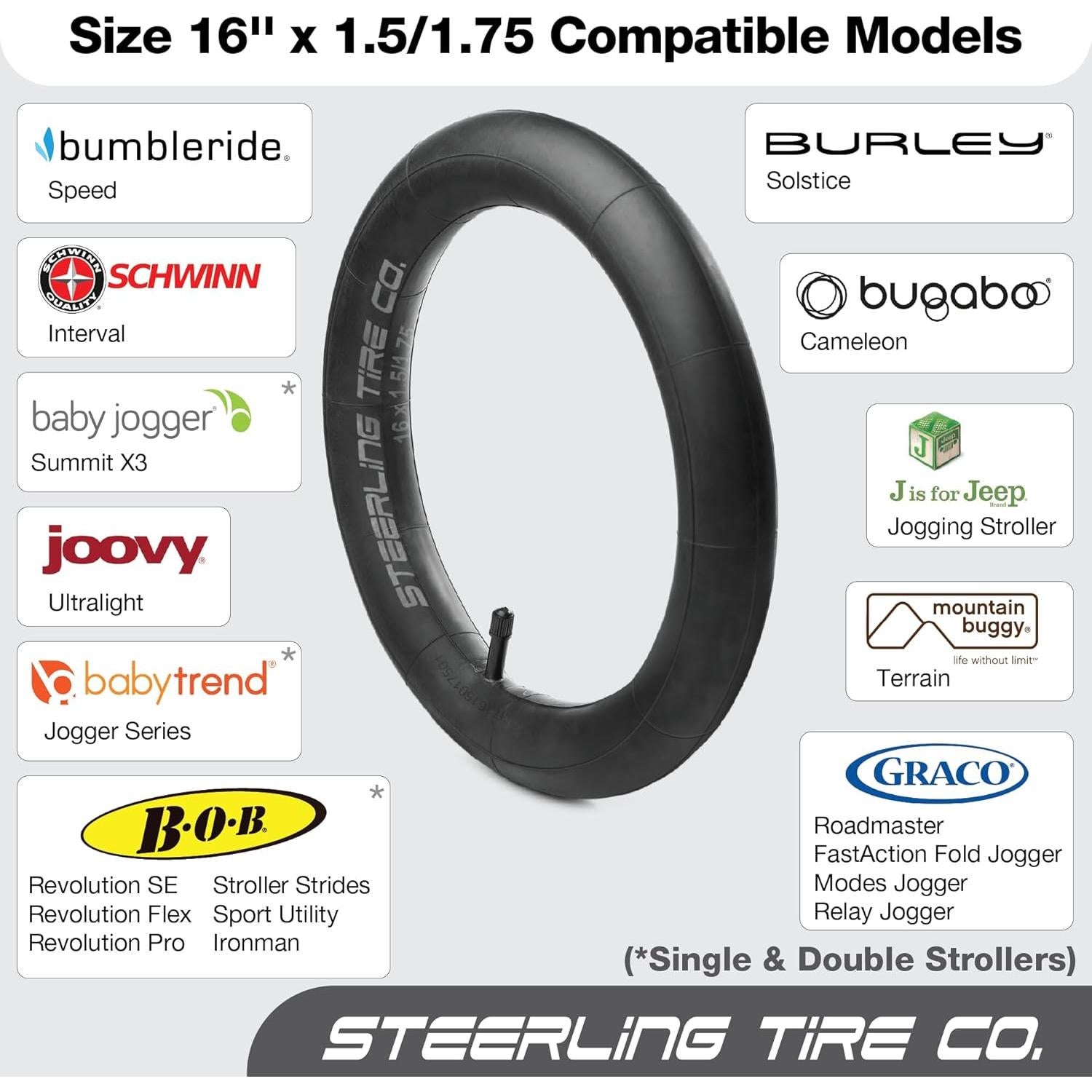 Neumático de Cochecito 16" x 1.75 Steerling Tire Co. Alta Resistencia