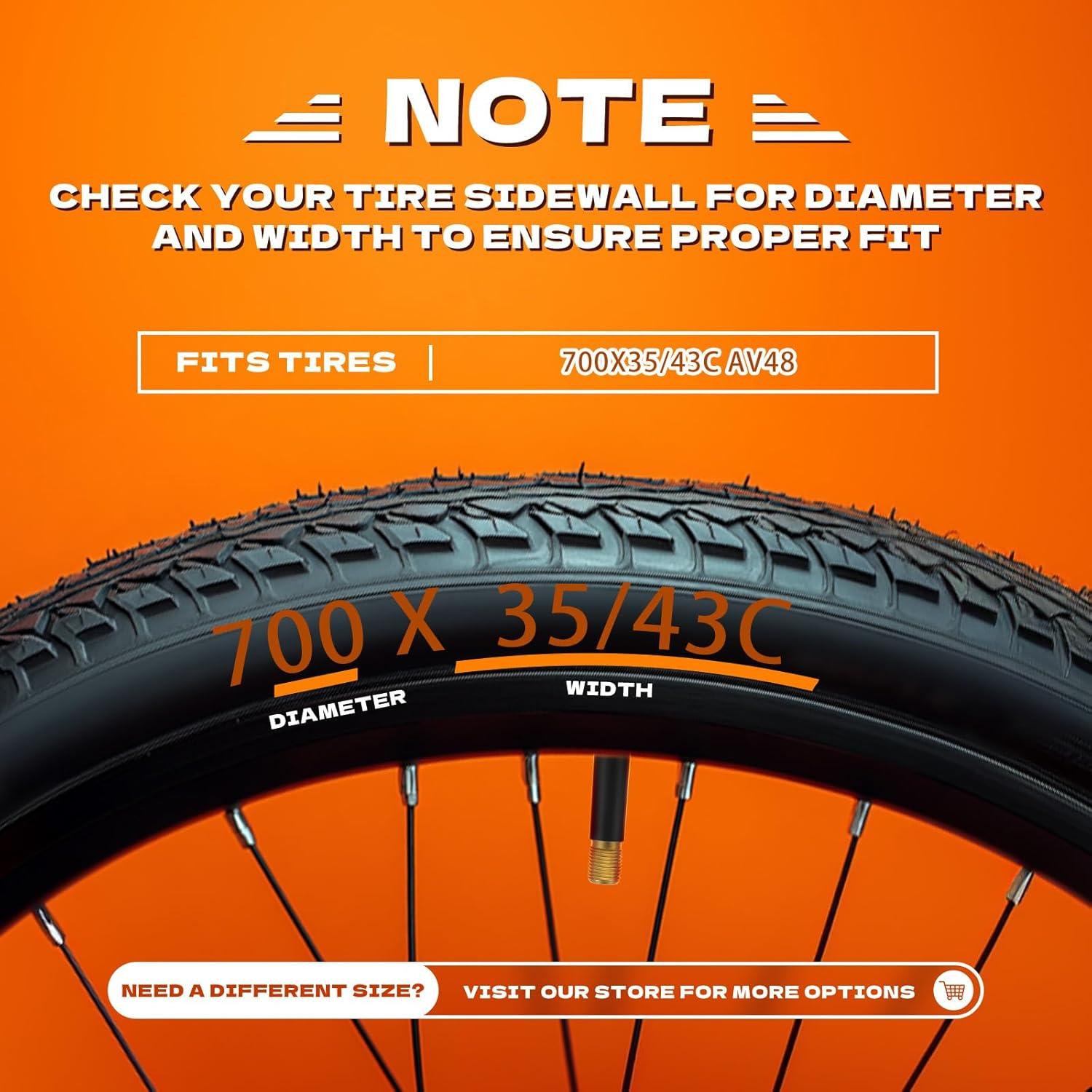 Pack 2 Tubos de Bicicleta Vancom 700x35/43c Schrader 48mm