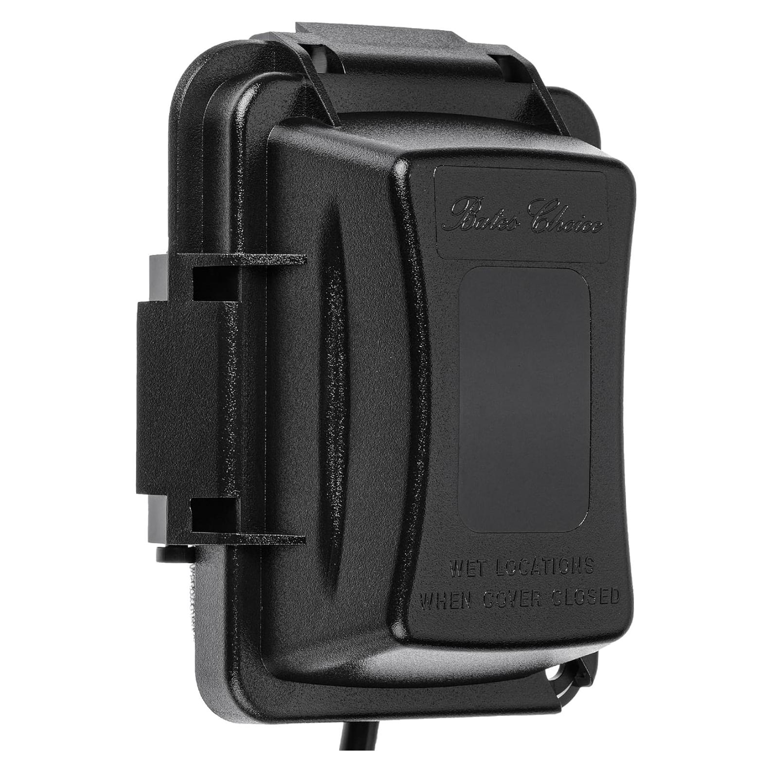 Cubierta de Salida Eléctrica Exterior Bates 1-Gang Negra