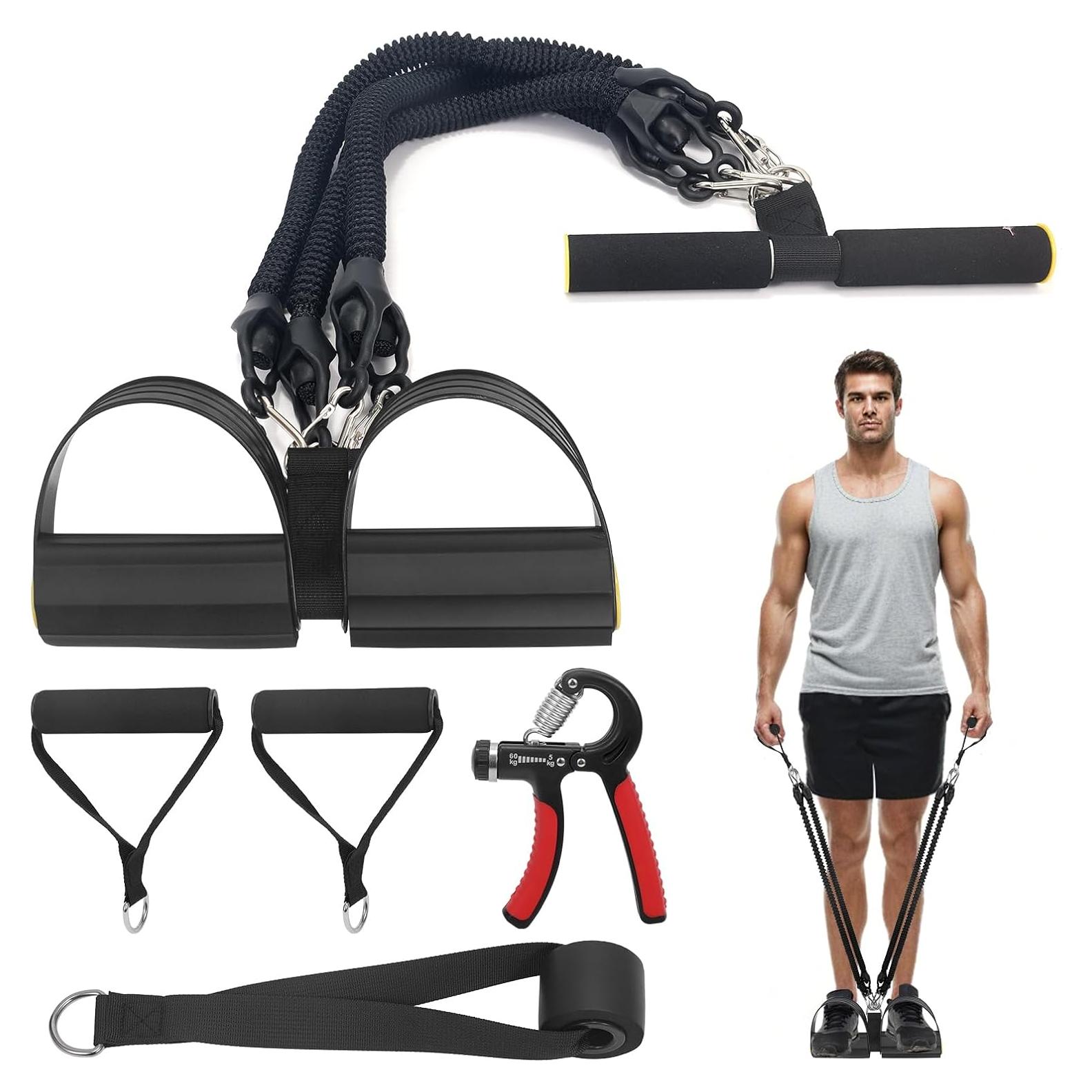 Banda de Resistencia de Pedal Vonlarka 4 Tubos para Ejercicio