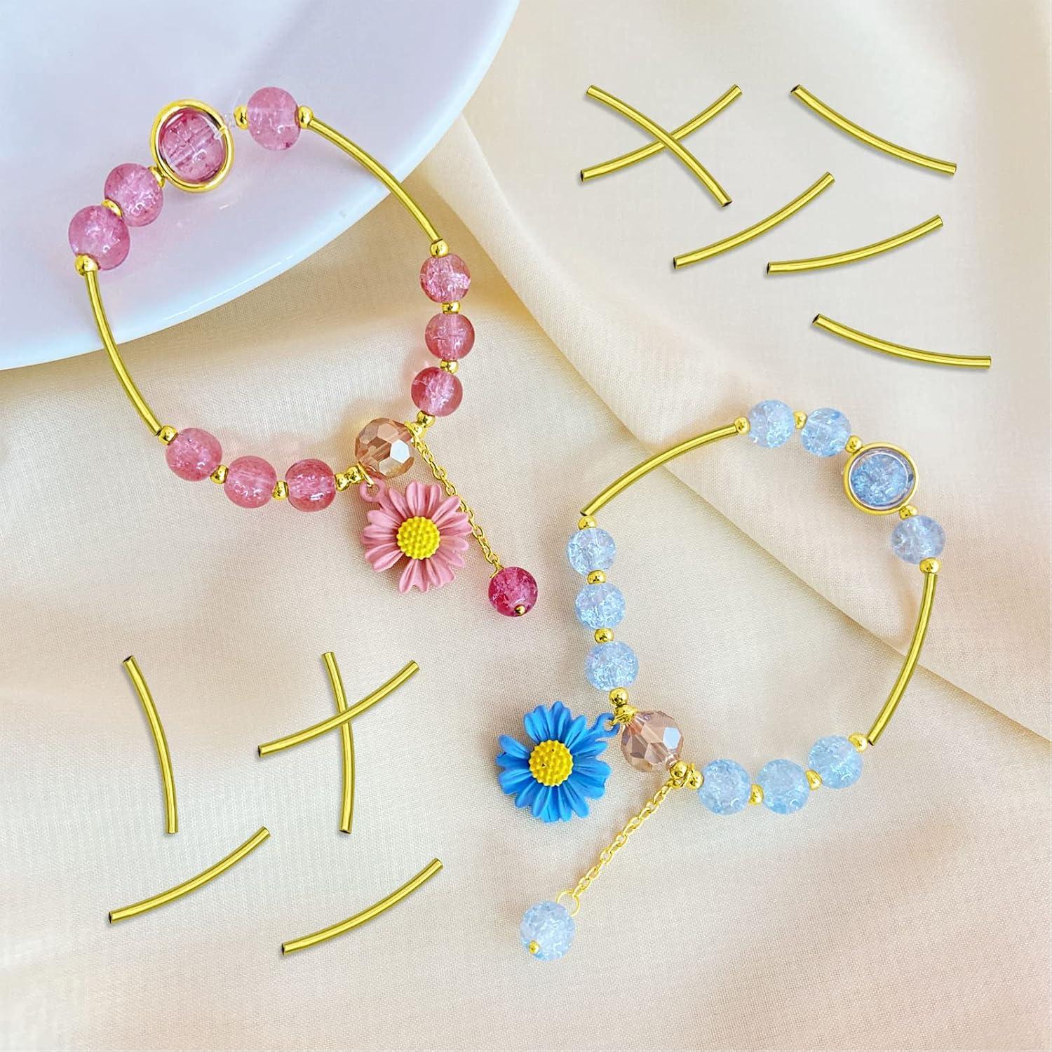 200 Espaciadores de Tubo de Fideos Oro 25mm Latón para Joyería