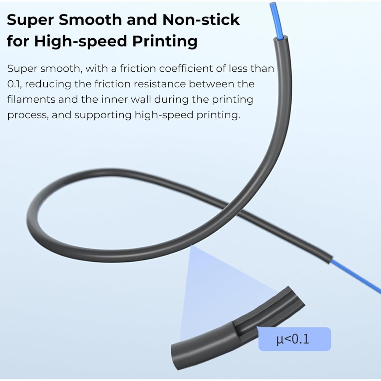 Tubo PTFE Ultra Suave Creality 2M 2mm ID para Filamento 1.75mm