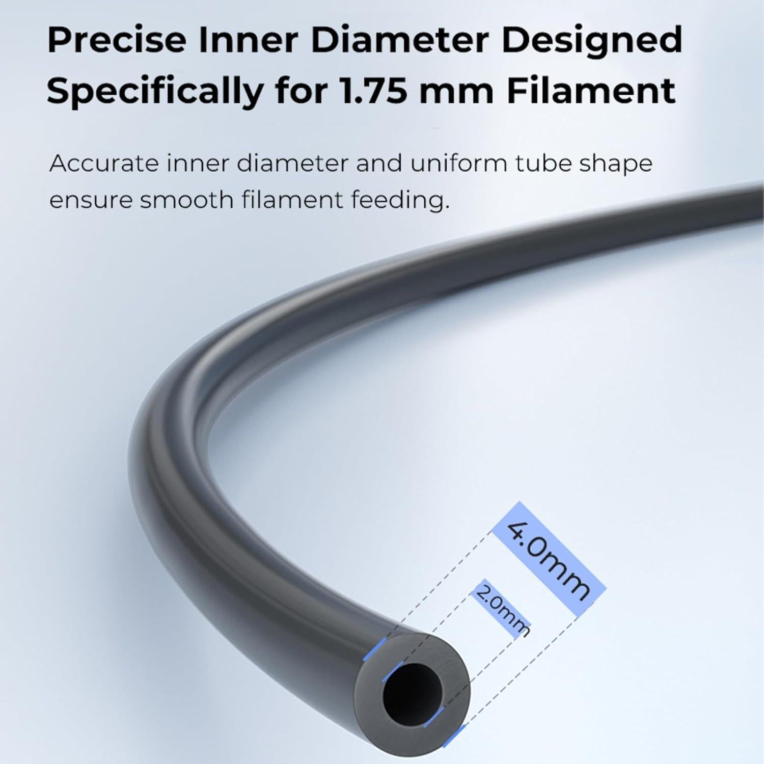 Tubo PTFE Ultra Suave Creality 2M 2mm ID para Filamento 1.75mm