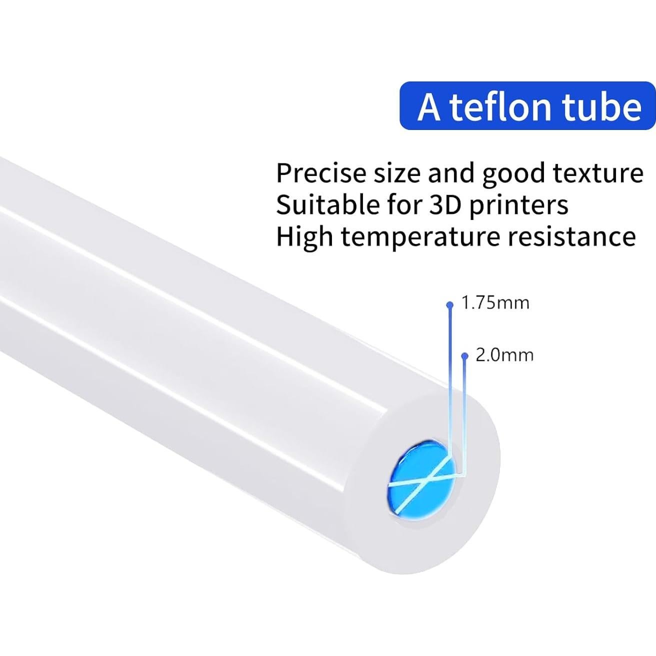 Tubo de Teflón PTFE 2M 2mm ID x 4mm OD para Impresora 3D