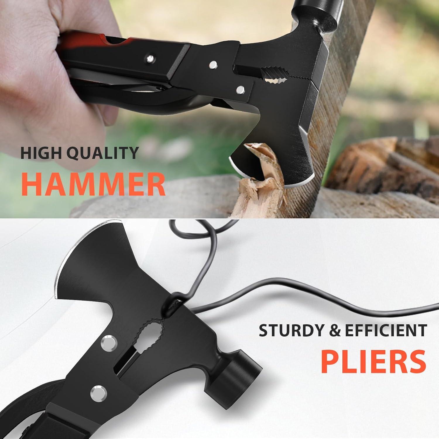 Hacha Multitool 15 en 1 FFIPBGE Negra para Camping