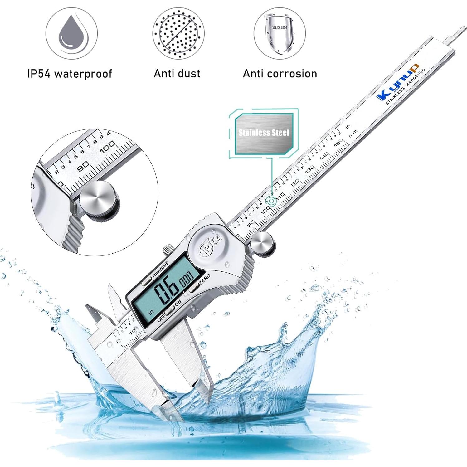 Calibrador Digital Kynup 150mm Acero Inoxidable IP54