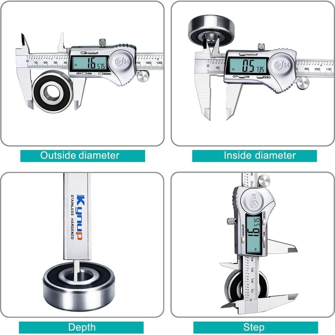 Calibrador Digital Kynup 150mm Acero Inoxidable IP54