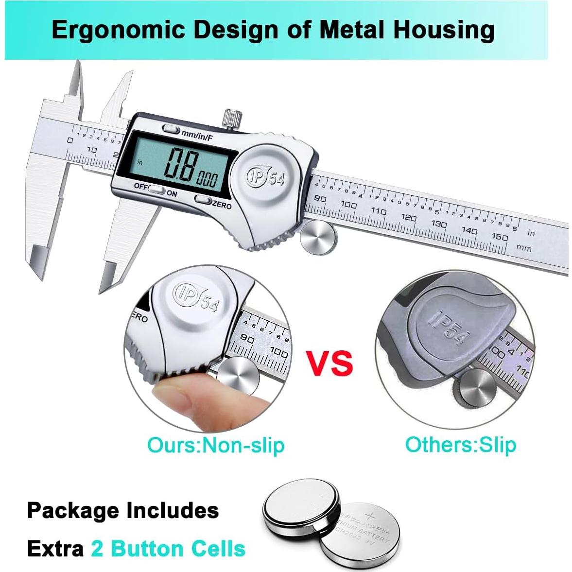 Calibrador Digital Kynup 150mm Acero Inoxidable IP54