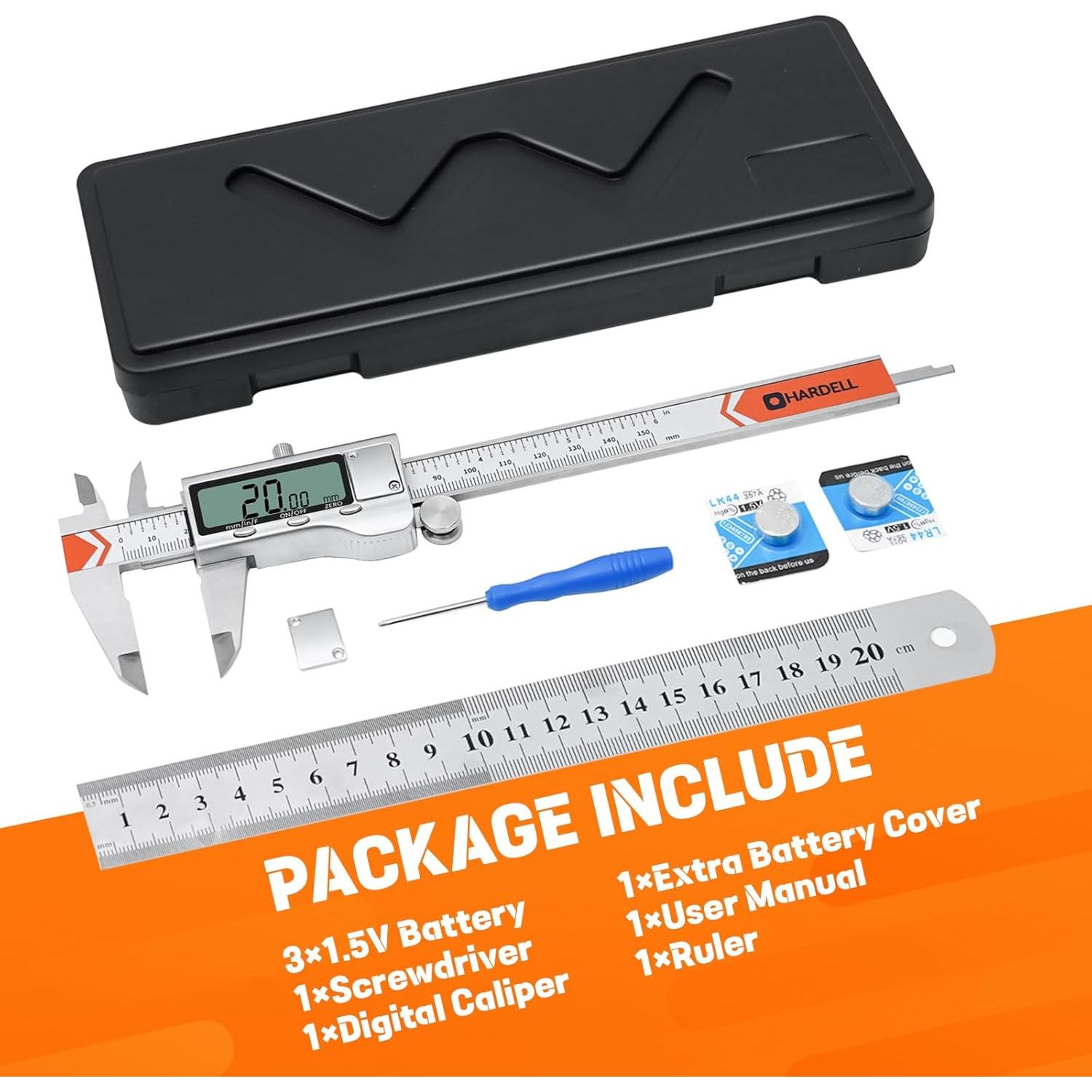 Calibrador Digital HARDELL 150mm Acero Inoxidable Preciso