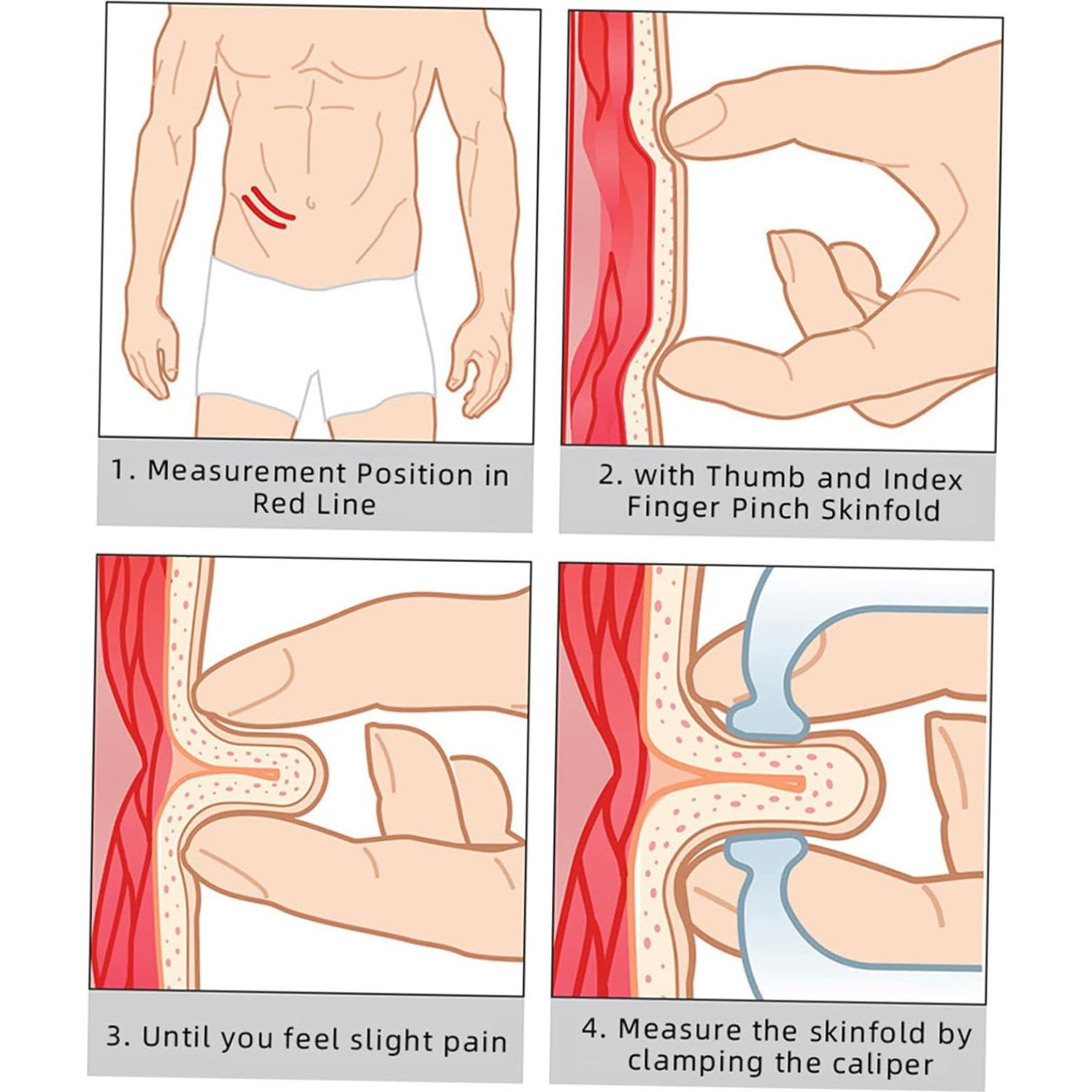 Calibrador de Grasa Corporal YOSADIER 2 Piezas ABS Portátil