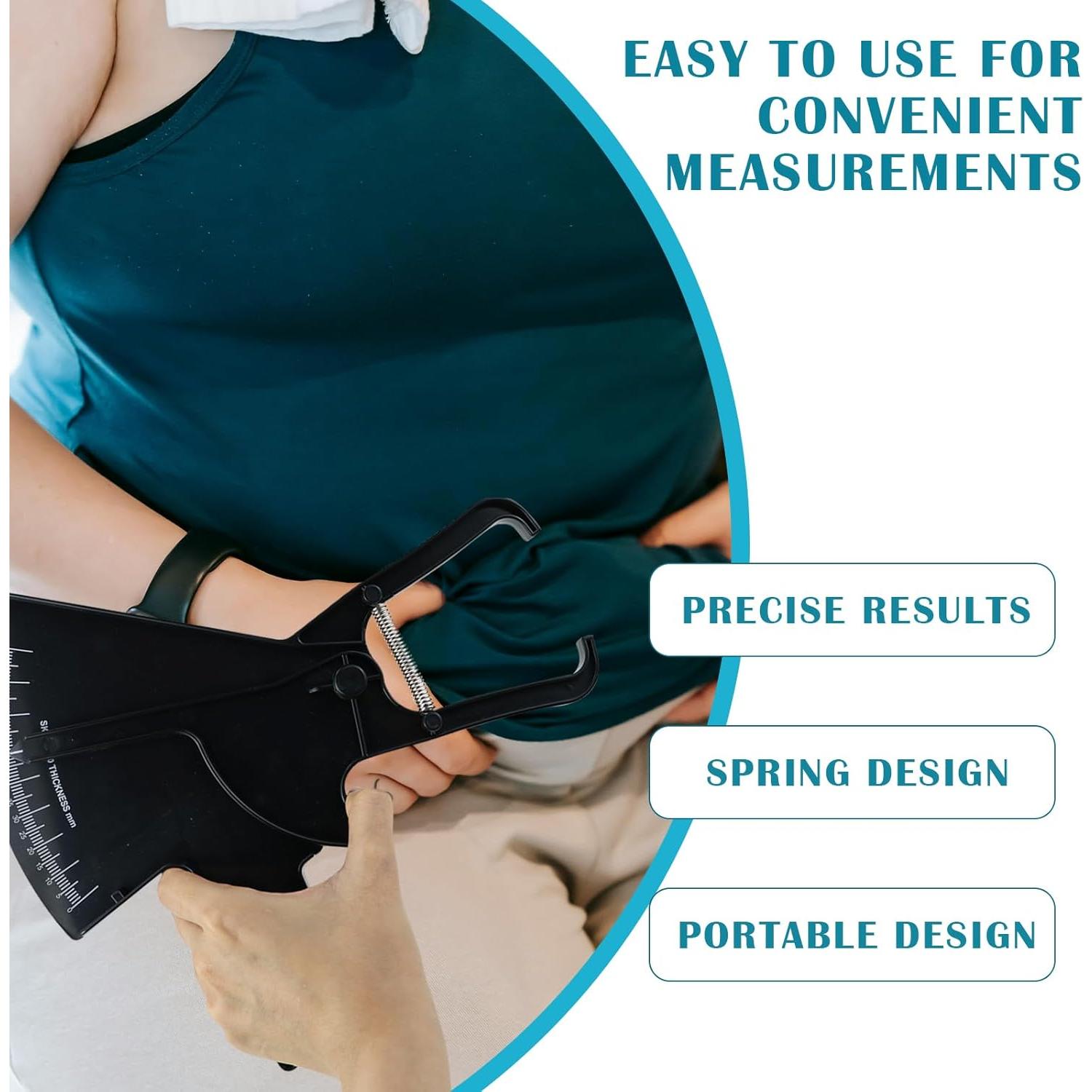 Calibrador de Grasa Corporal ZJIVQO Doble Resorte Negro