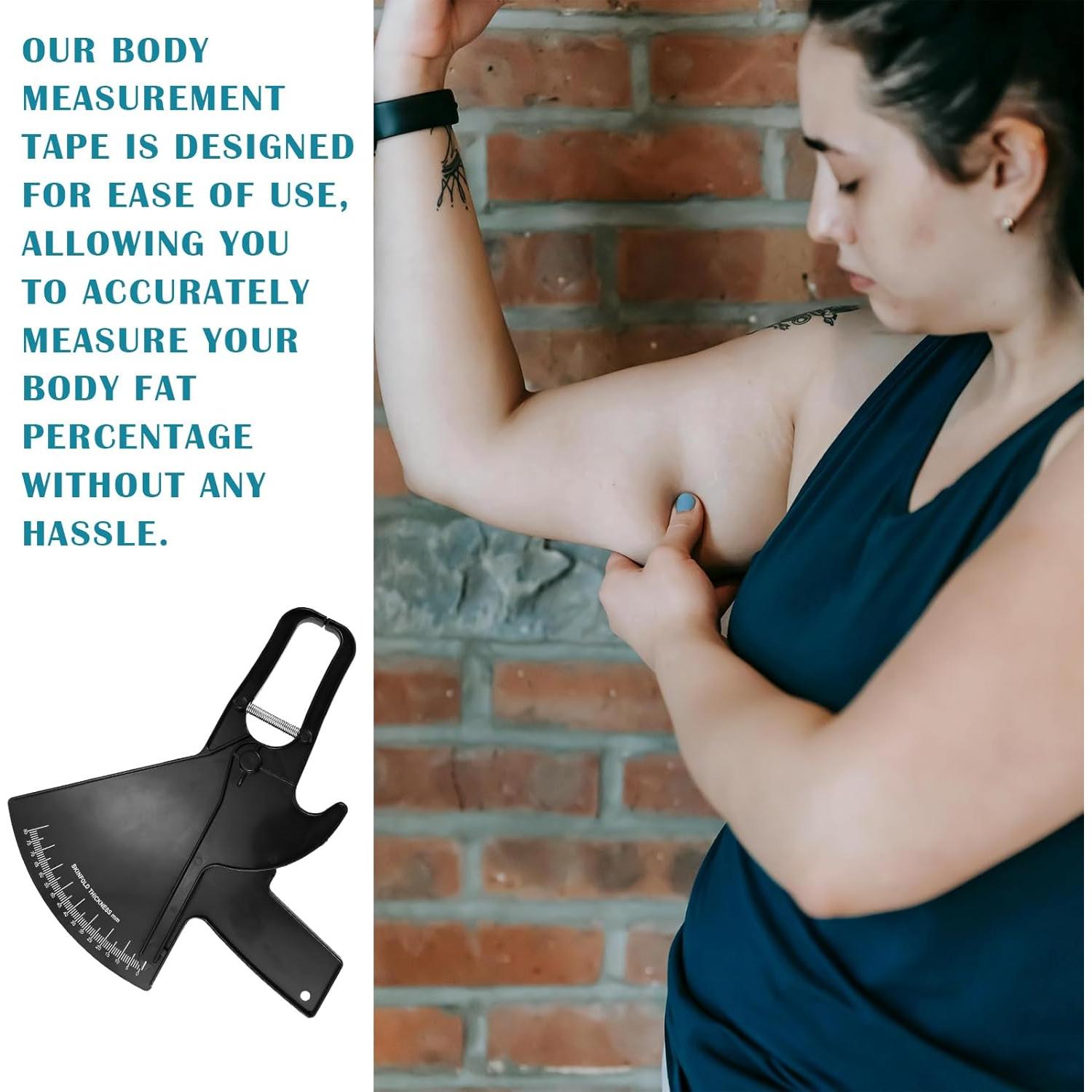 Calibrador de Grasa Corporal ZJIVQO Doble Resorte Negro