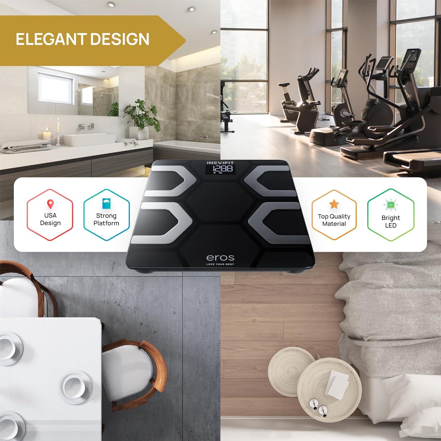 Báscula de Grasa Corporal INEVIFIT EROS Bluetooth 181.4 kg