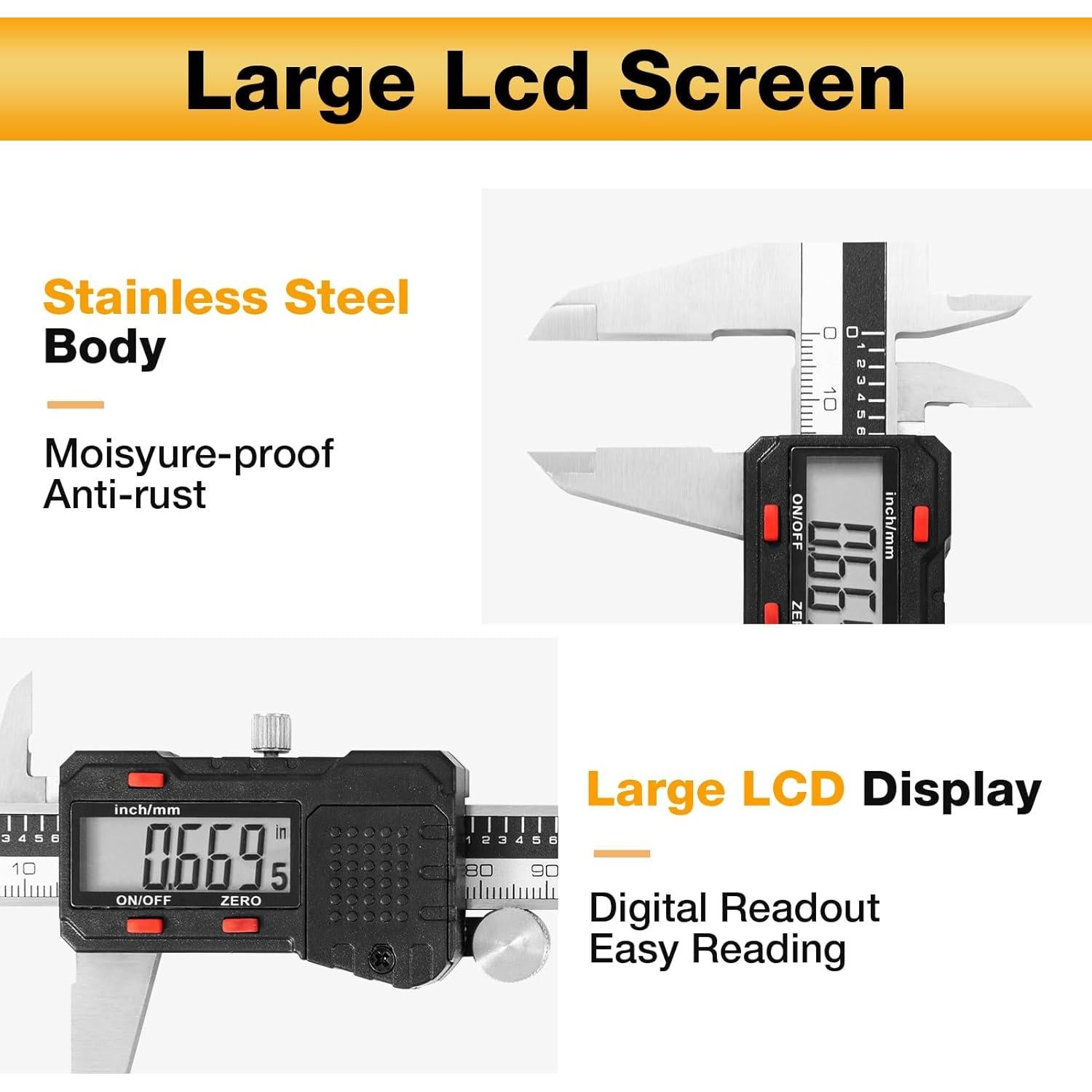 Calibrador Digital UNIPEC Acero Inoxidable 15.24 cm LCD