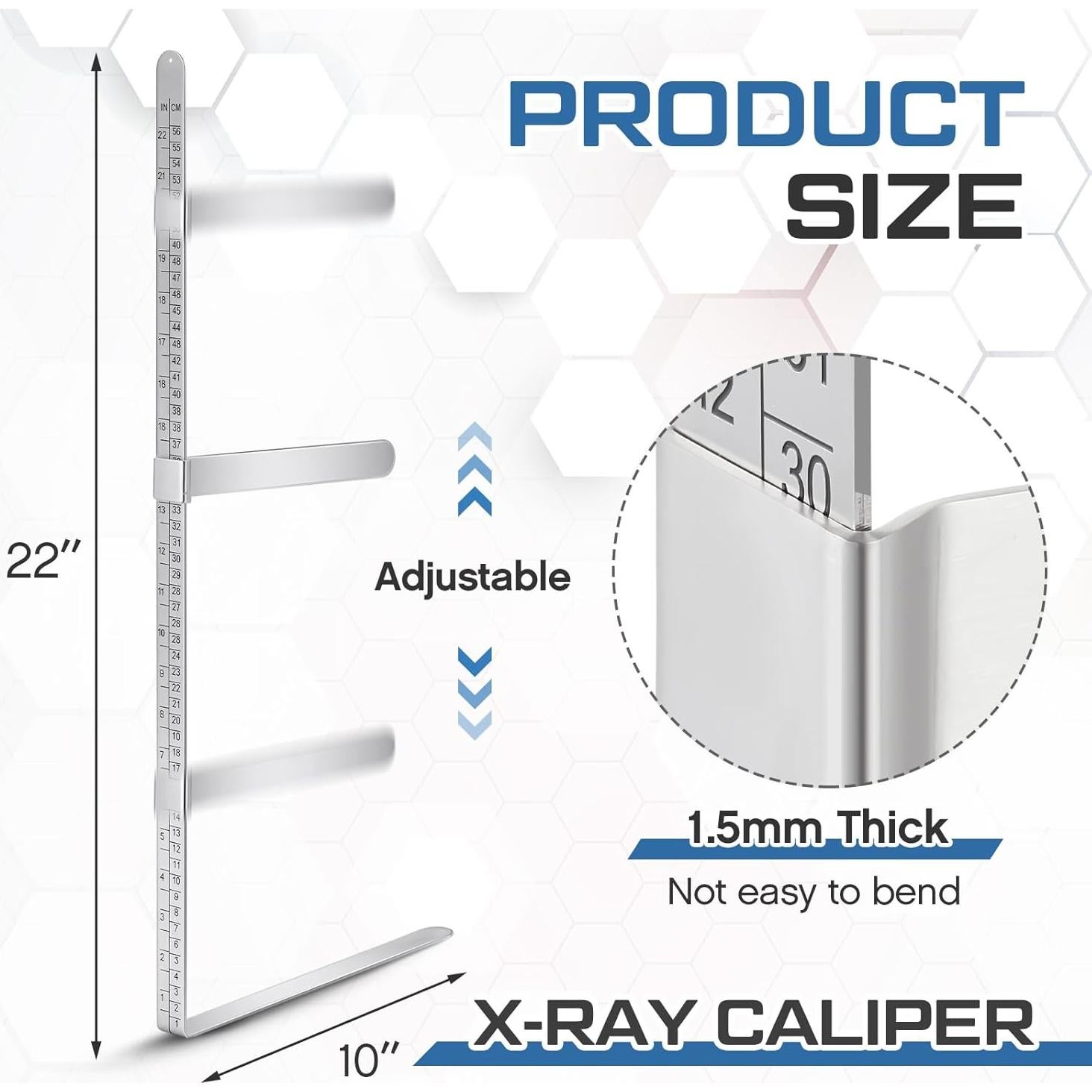 Regla de Calibración Rayos X 56 cm Acero Inoxidable Saysurey