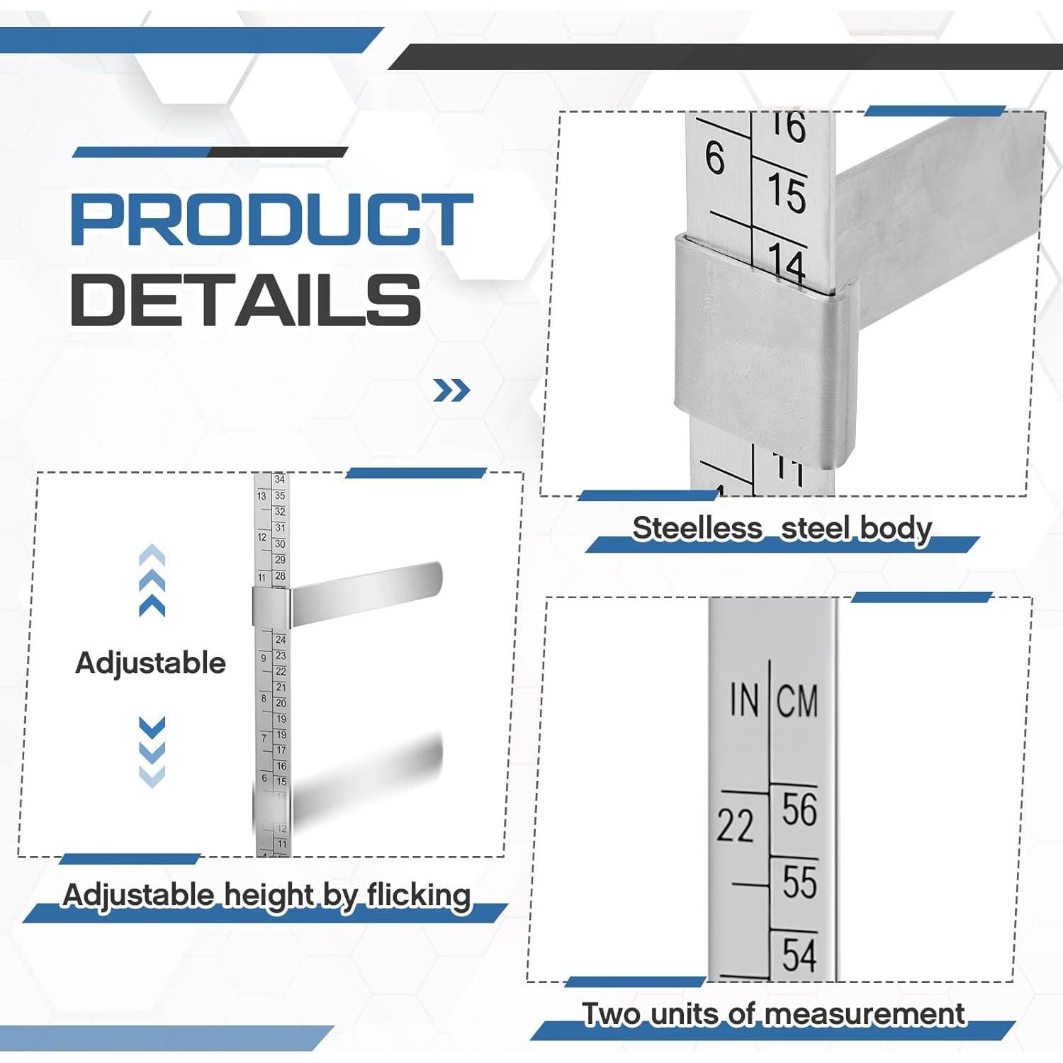 Regla de Calibración Rayos X 56 cm Acero Inoxidable Saysurey