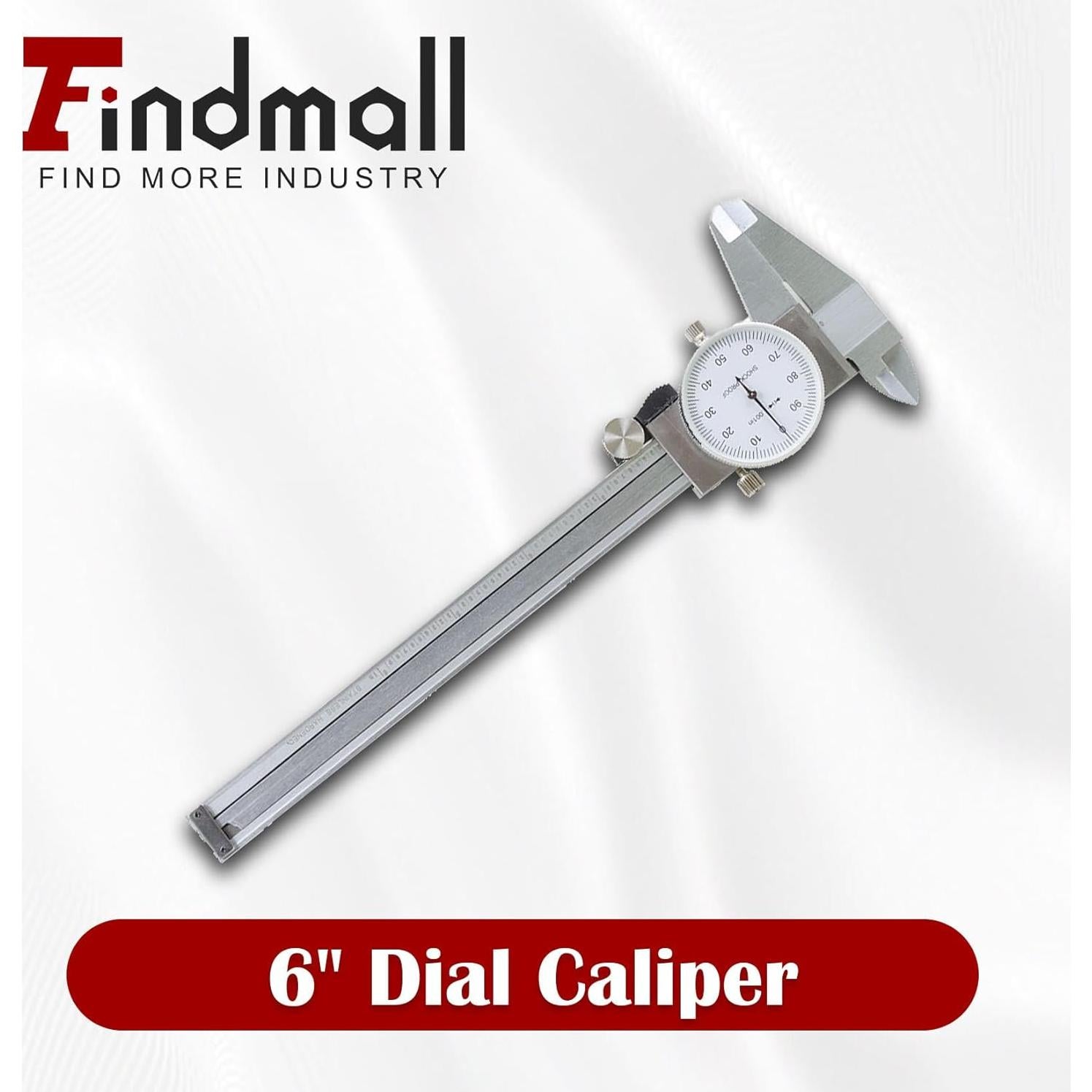 Calibrador de Dial findmall 15.24 cm Acero Inoxidable Precisión 0.001
