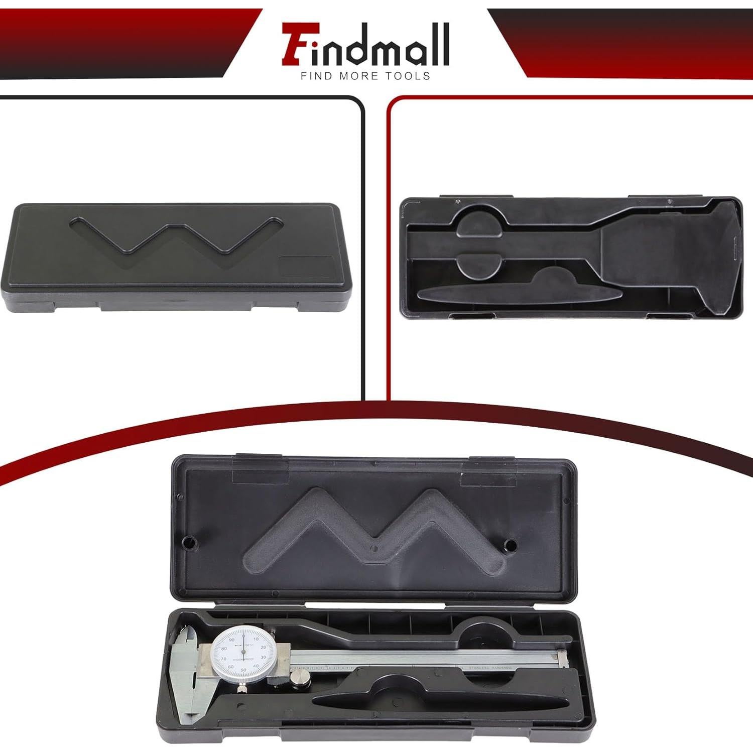 Calibrador de Dial findmall 15.24 cm Acero Inoxidable Precisión 0.001