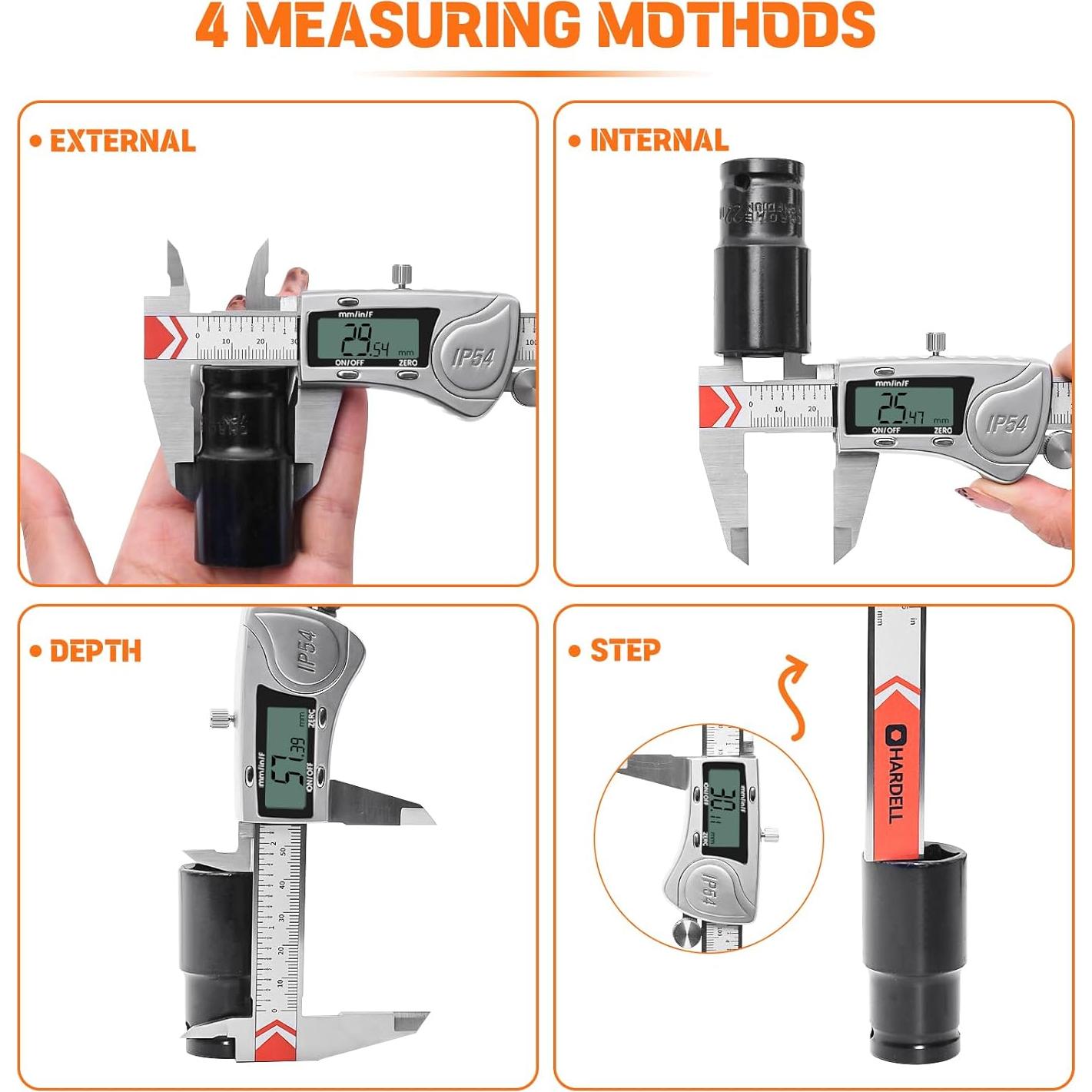 Calibre Digital HARDELL IP54 Acero Inoxidable 0-150mm